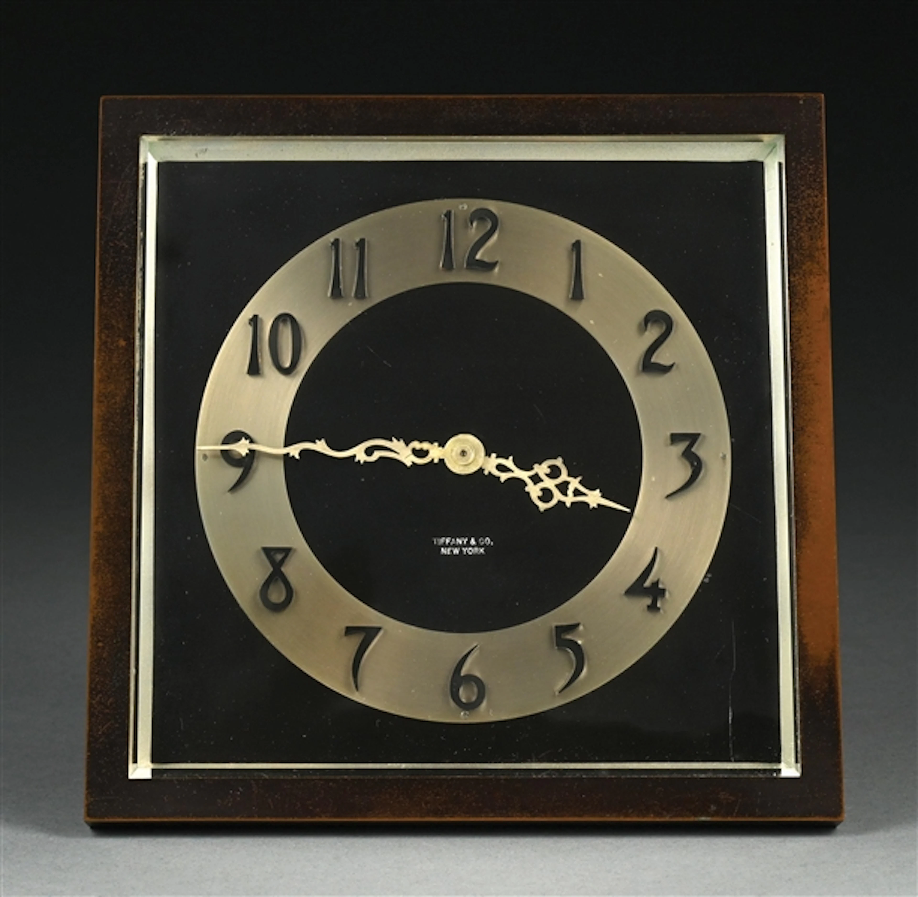 TIFFANY & CO. BRONZE DESK CLOCK