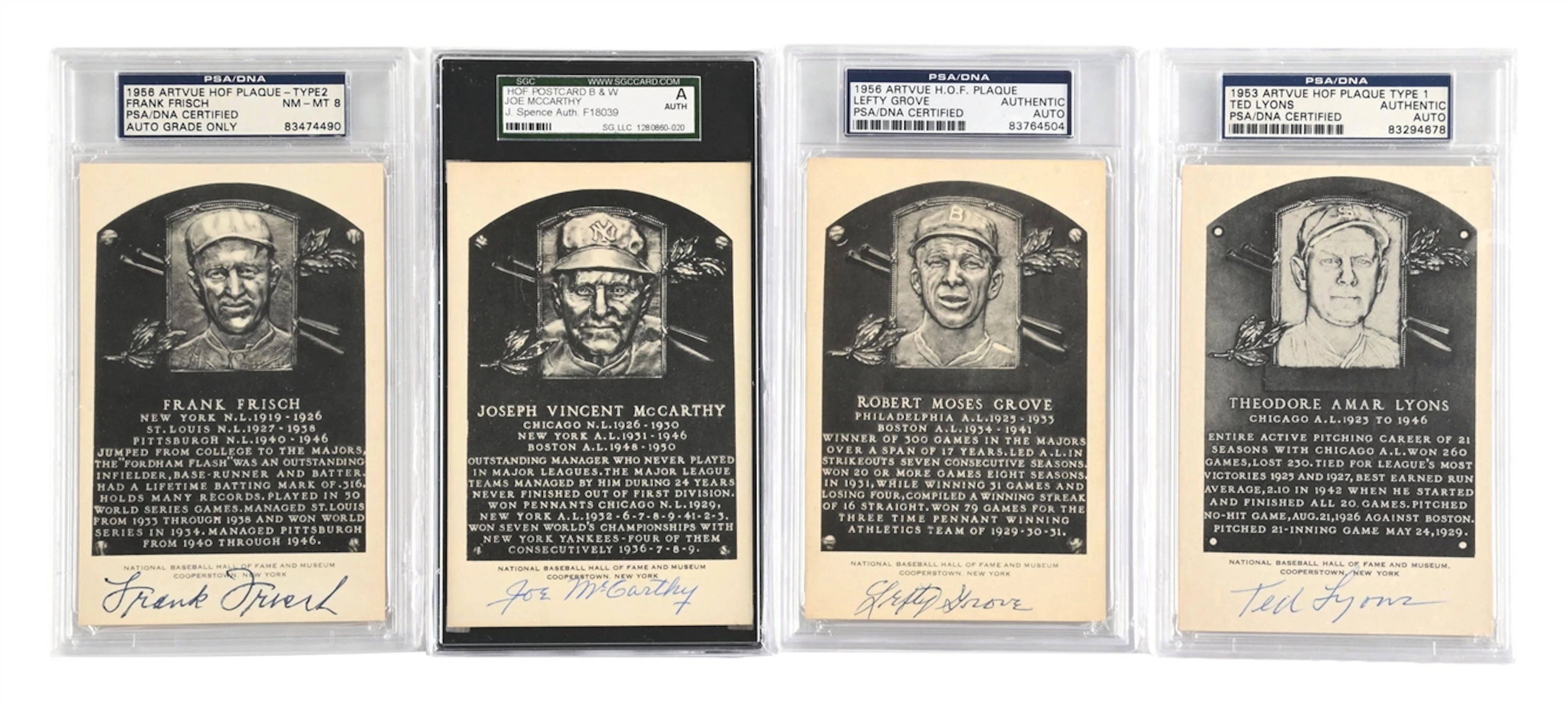 LOT OF 4: SIGNED ARTVUE HOF PLAQUES