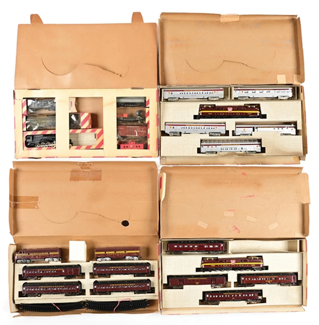 LOT OF 4: PENN LINE HO-GA. TRAIN SETS W/ ORIGINAL BOXES