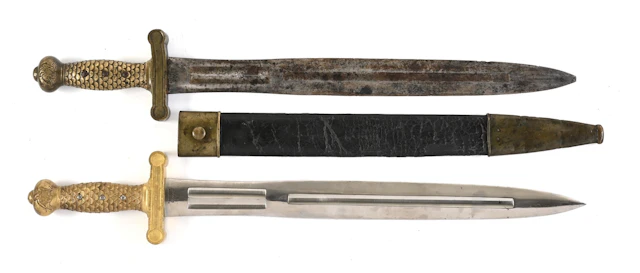 LOT OF 2: US MODEL 1832 ARTILLERY SHORT SWORDS.