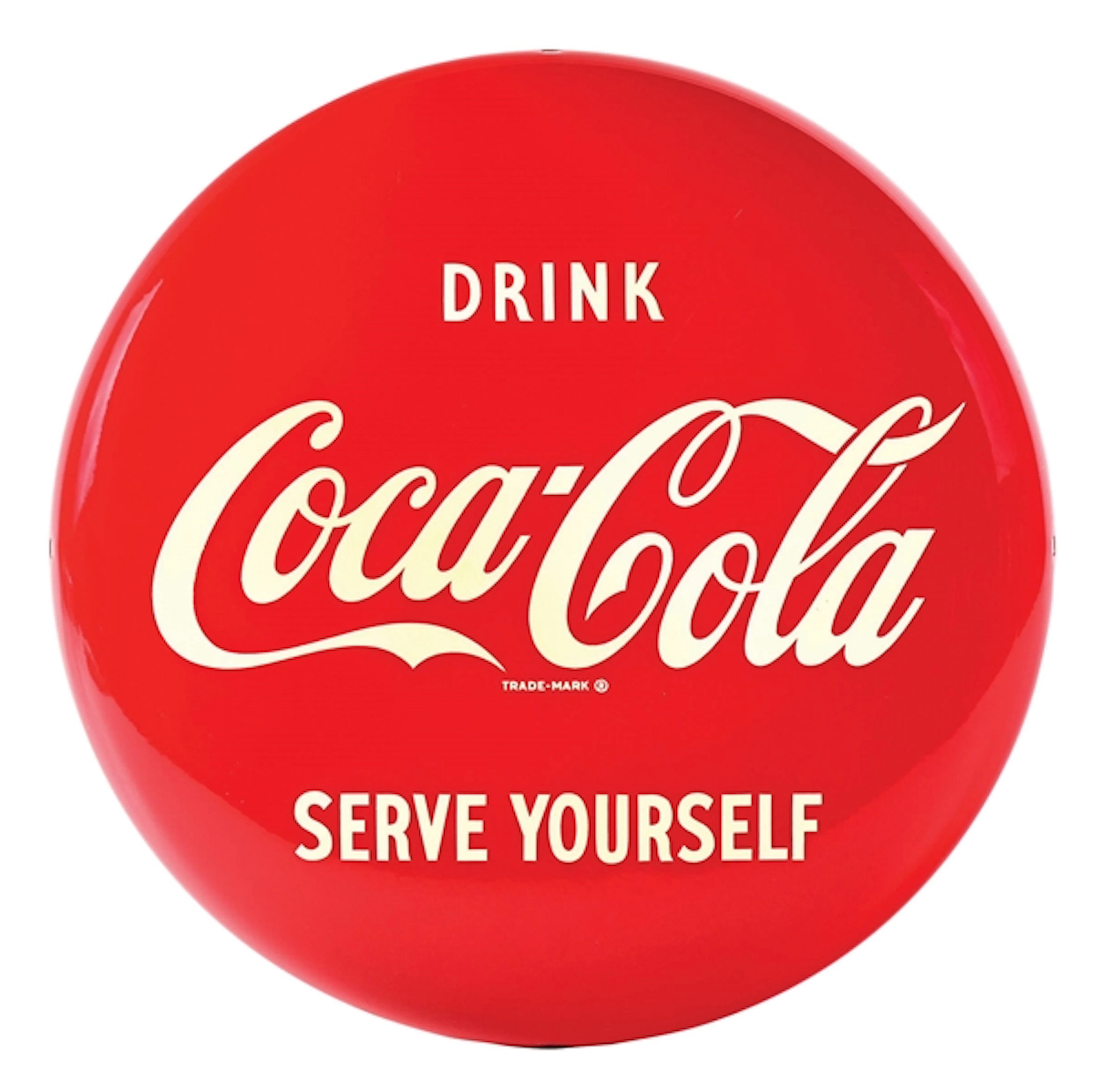 DRINK COCA-COLA SERVE YOURSELF BUTTON SIGN