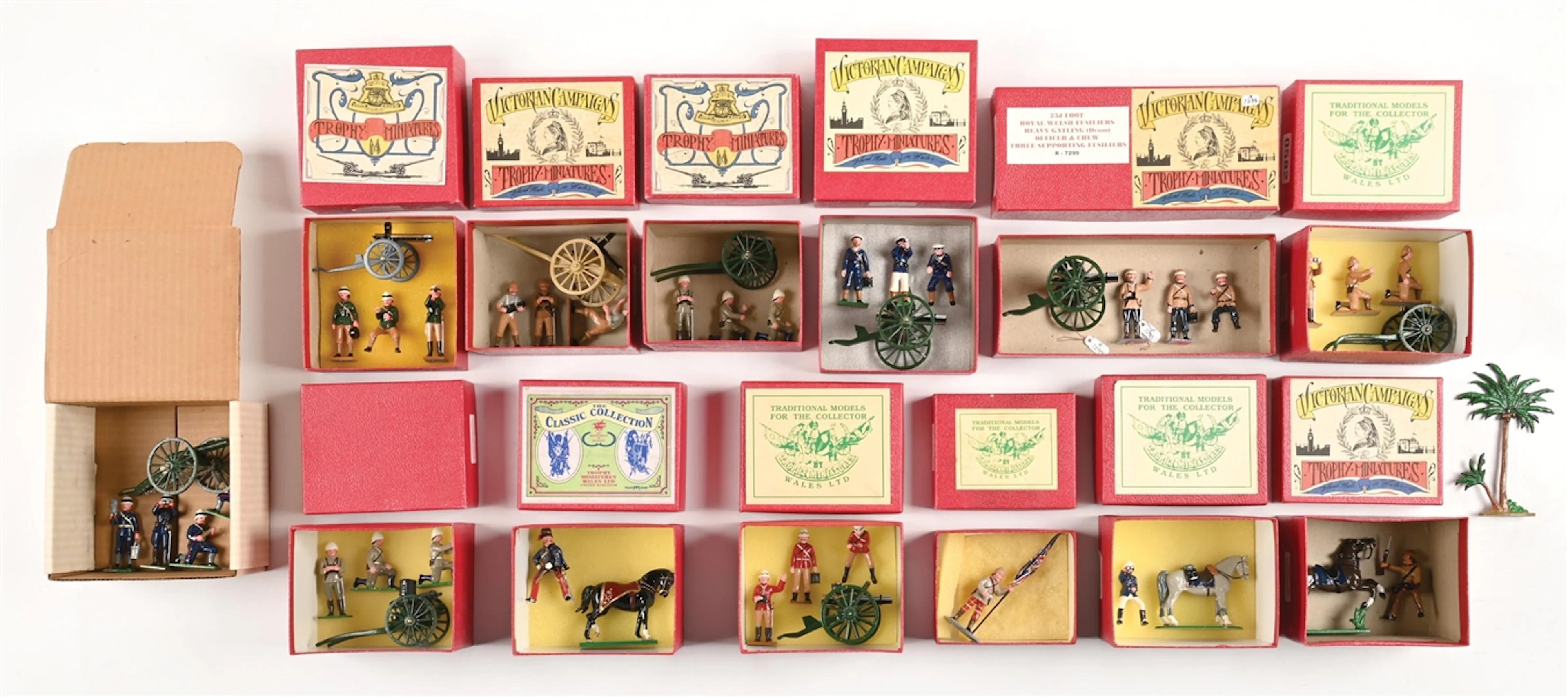 LARGE LOT OF TROPHY TOY SOLDIERS IN ORIGINAL BOXES