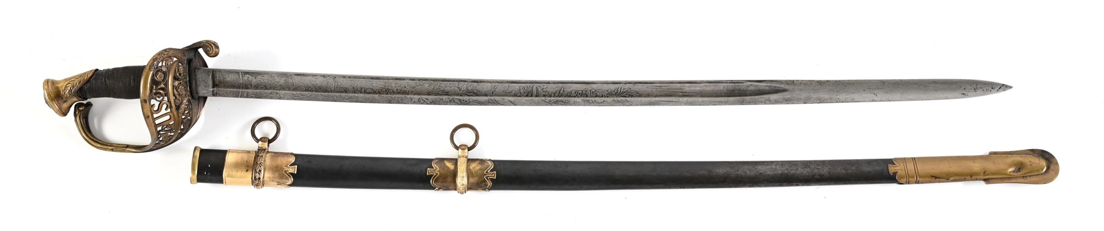 US CIVIL WAR PRESENTATION GRADE M1850 STAFF & FIELD OFFICER SWORD BY AMES.
