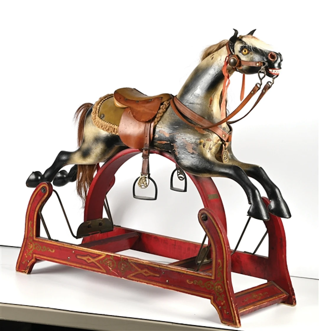 WHITNEY REED CHAIR CO. WOODEN GLIDER ROCKING HORSE