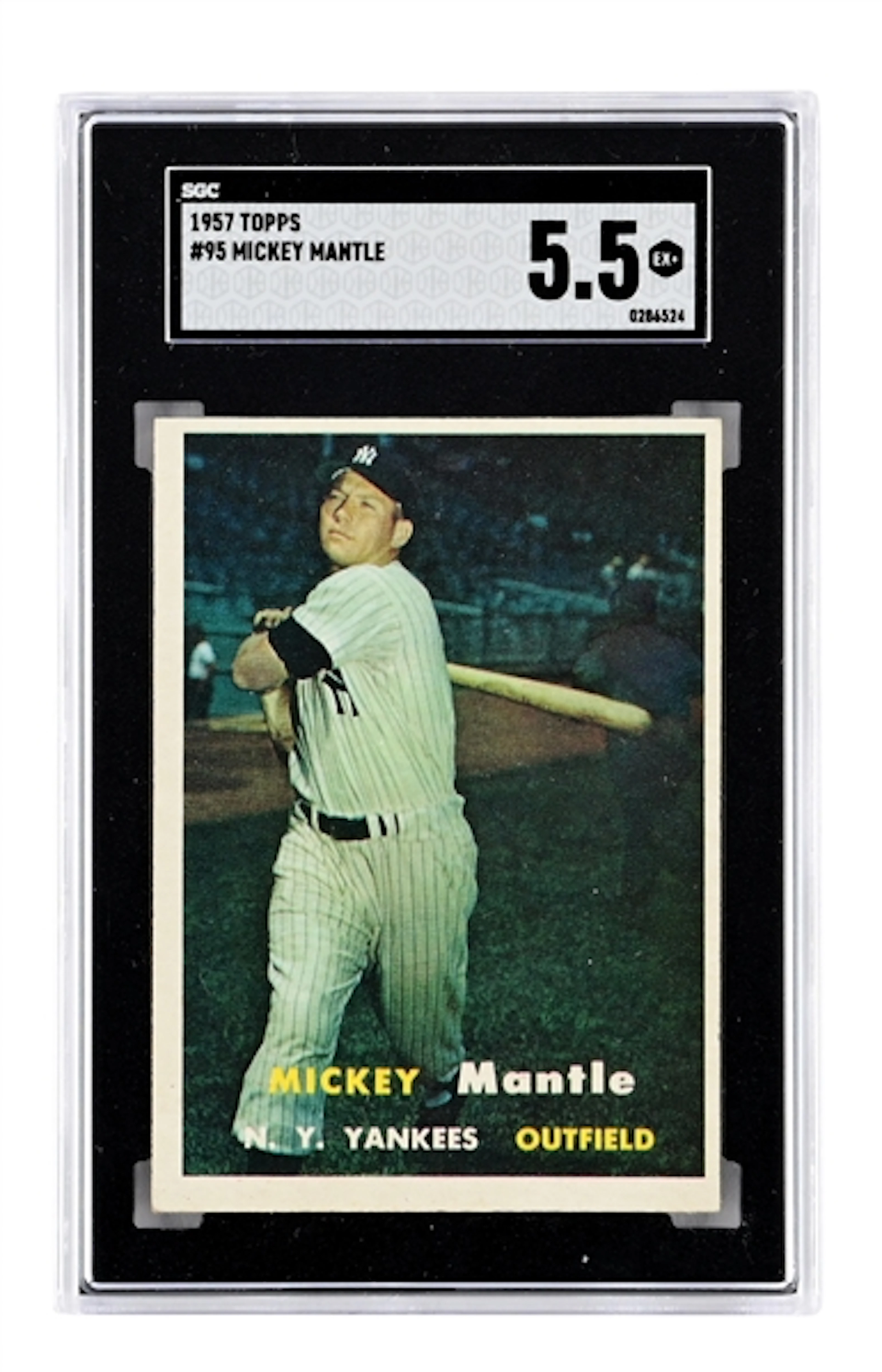 1957 TOPPS #95 MICKEY MANTLE SGC 5.5
