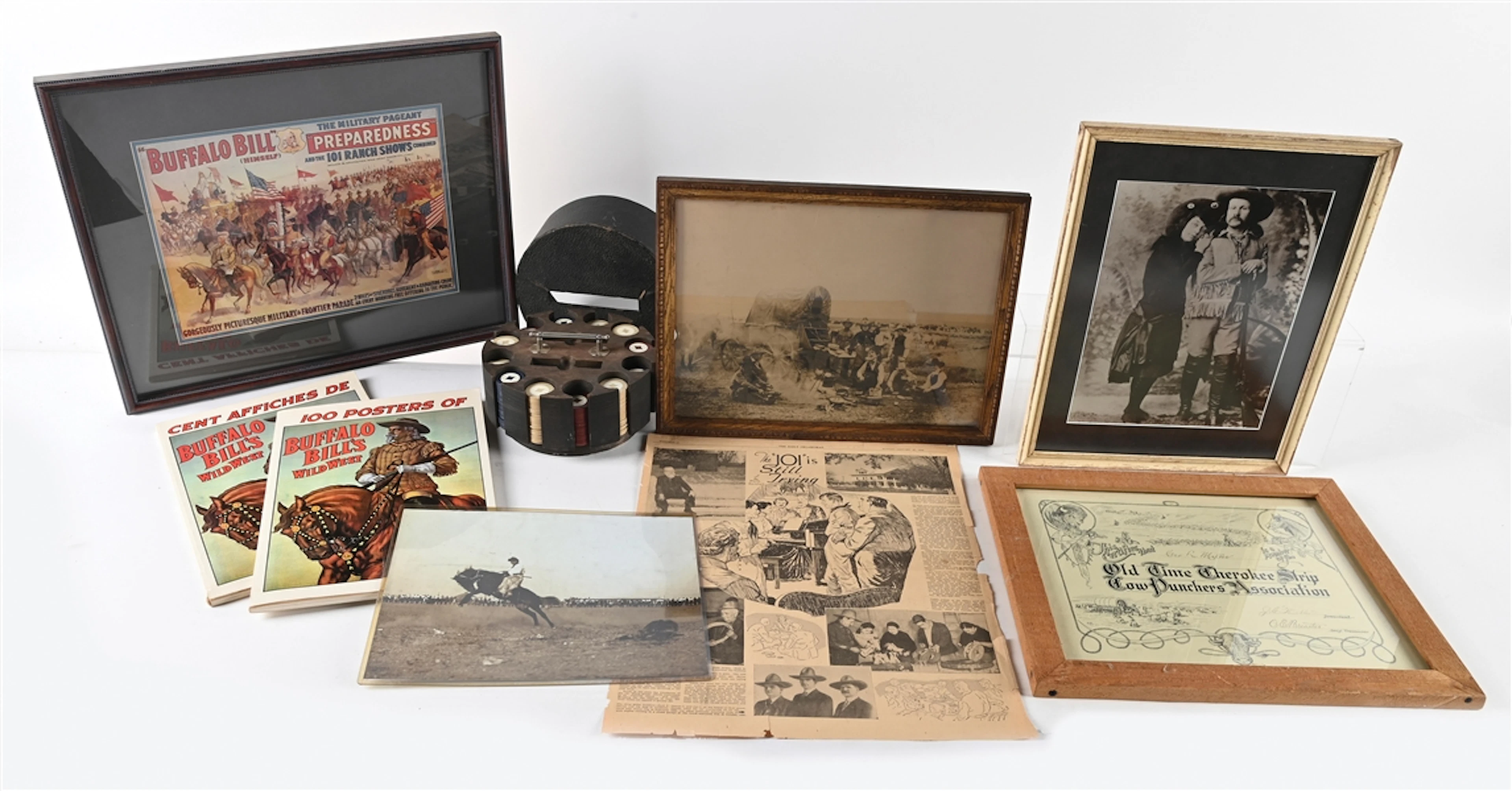 LOT OF 7: BUFFALO BILL'S WILD WEST POSTERS AND OTHER ITEMS