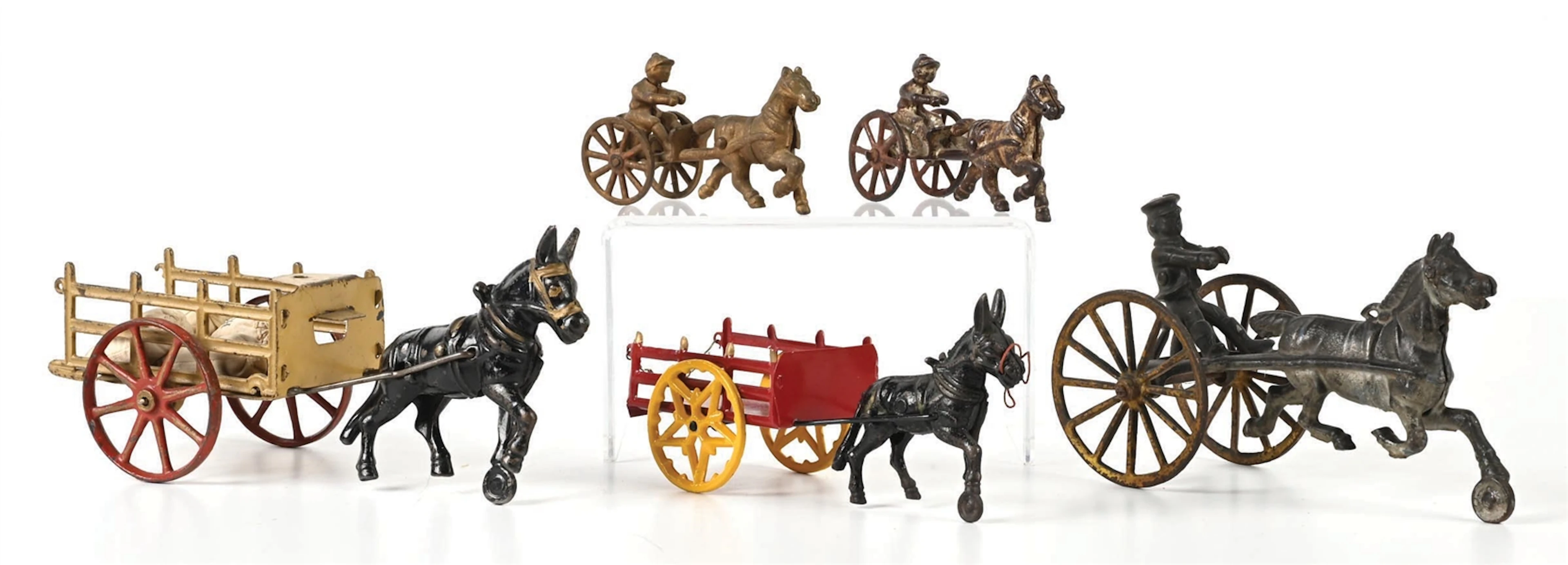 LOT OF 5: HORSE-DRAWN TOYS