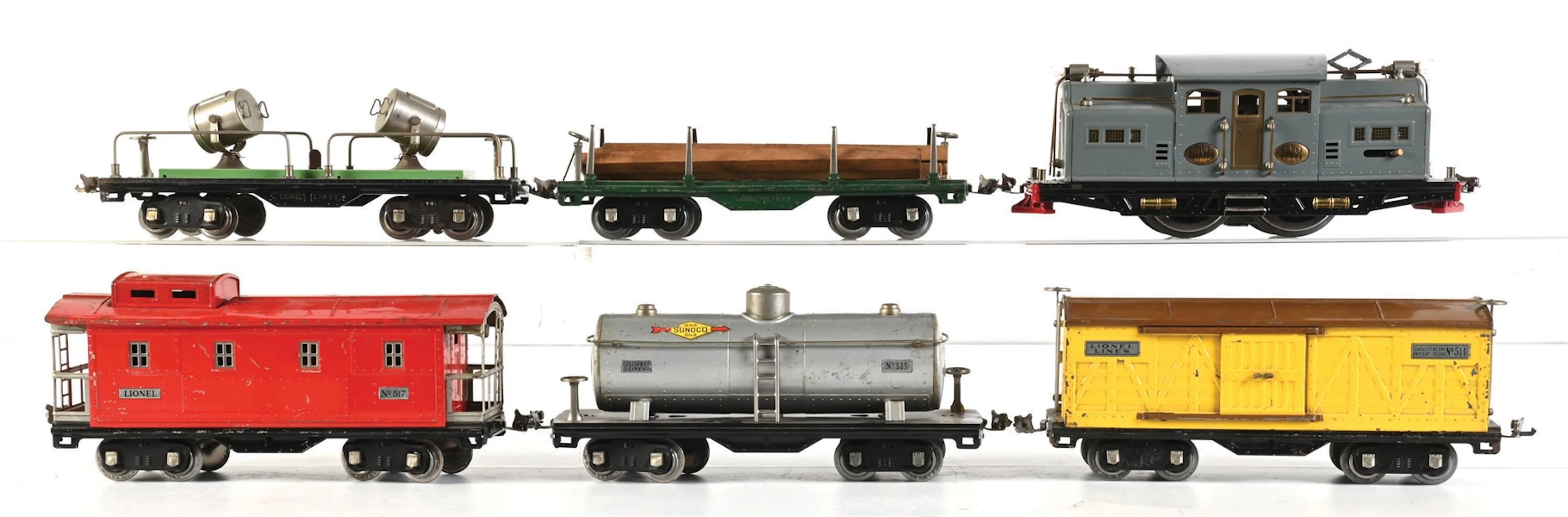 LOT OF 4: LIONEL PREWAR STANDARD GAUGE NO. 318 E ELECTRIC LOCOMOTIVE