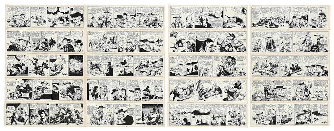 LOT OF 36: 1951 FRED HARMAN RED RYDER DALIES