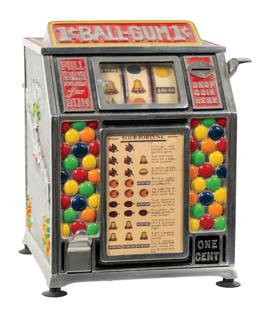 1¢ DANDY VENDOR ALUMINUM TRADE STIMULATOR W/ GUMBALL MECHANISM