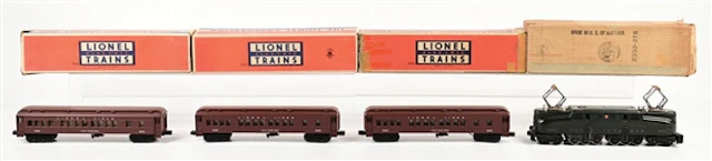 POST-WAR LIONEL O-GA. NO. 2332 GG-1 LOCOMOTIVE 3-CAR PASSENGER SET