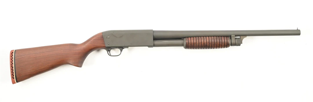 (C) W.S.P.D. ITHACA MODEL 37 FEATHERLIGHT SLIDE ACTION RIOT SHOTGUN.