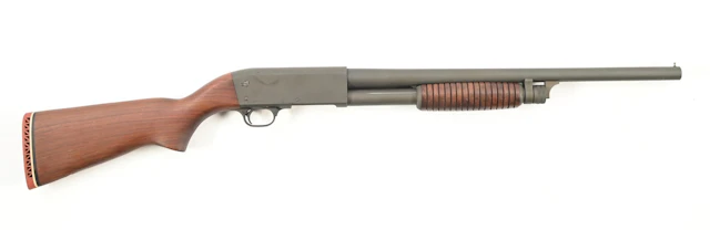 (C) W.S.P.D. ITHACA MODEL 37 FEATHERLIGHT SLIDE ACTION RIOT SHOTGUN.