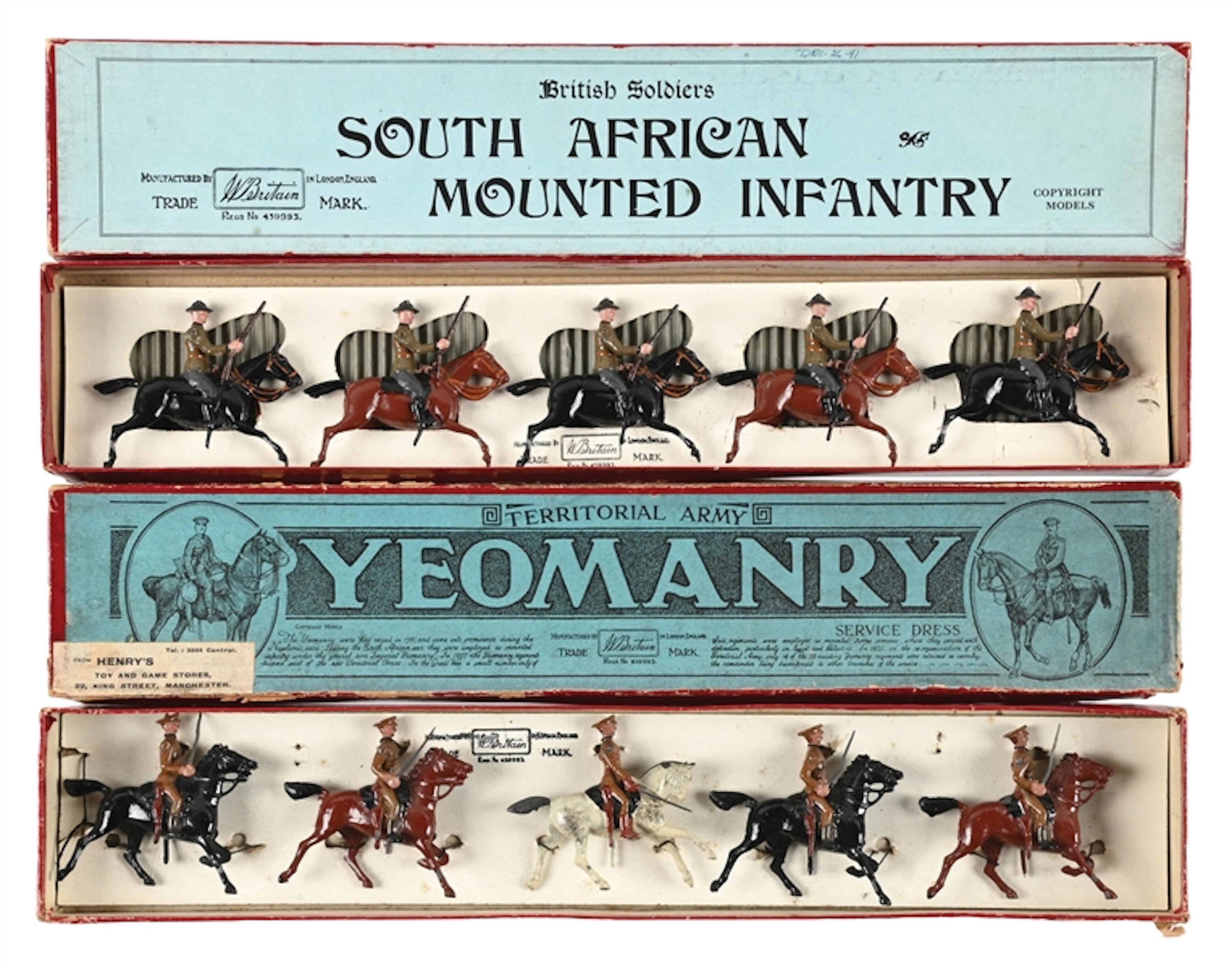 LOT OF 2: W. BRITAIN'S SET NO. 38 SOUTH AFRICAN MOUNTAIN INFANTRY