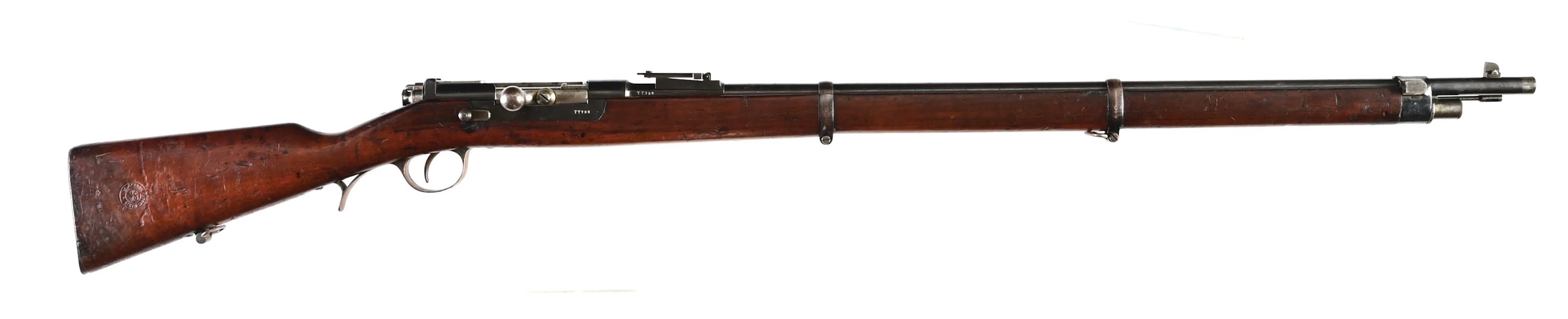(A) PORTUGUESE STEYR MODEL 1886 MAUSER-KROPATSCHEK BOLT ACTION RIFLE
