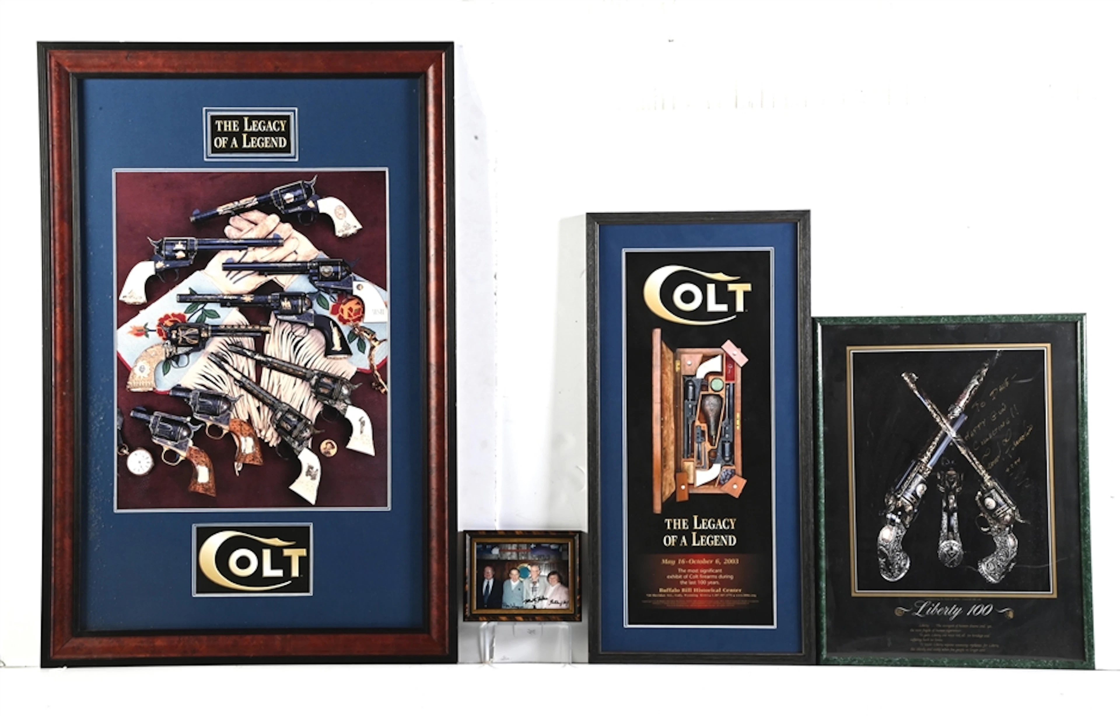 LOT OF 4 PROFESSIONALLY FRAME COLT RELATED POSTERS.