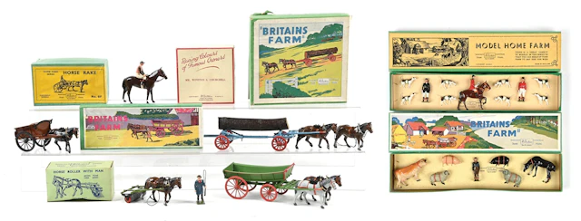 LOT OF 7: W. BRITAINS MODEL FARM ASSORTMENT