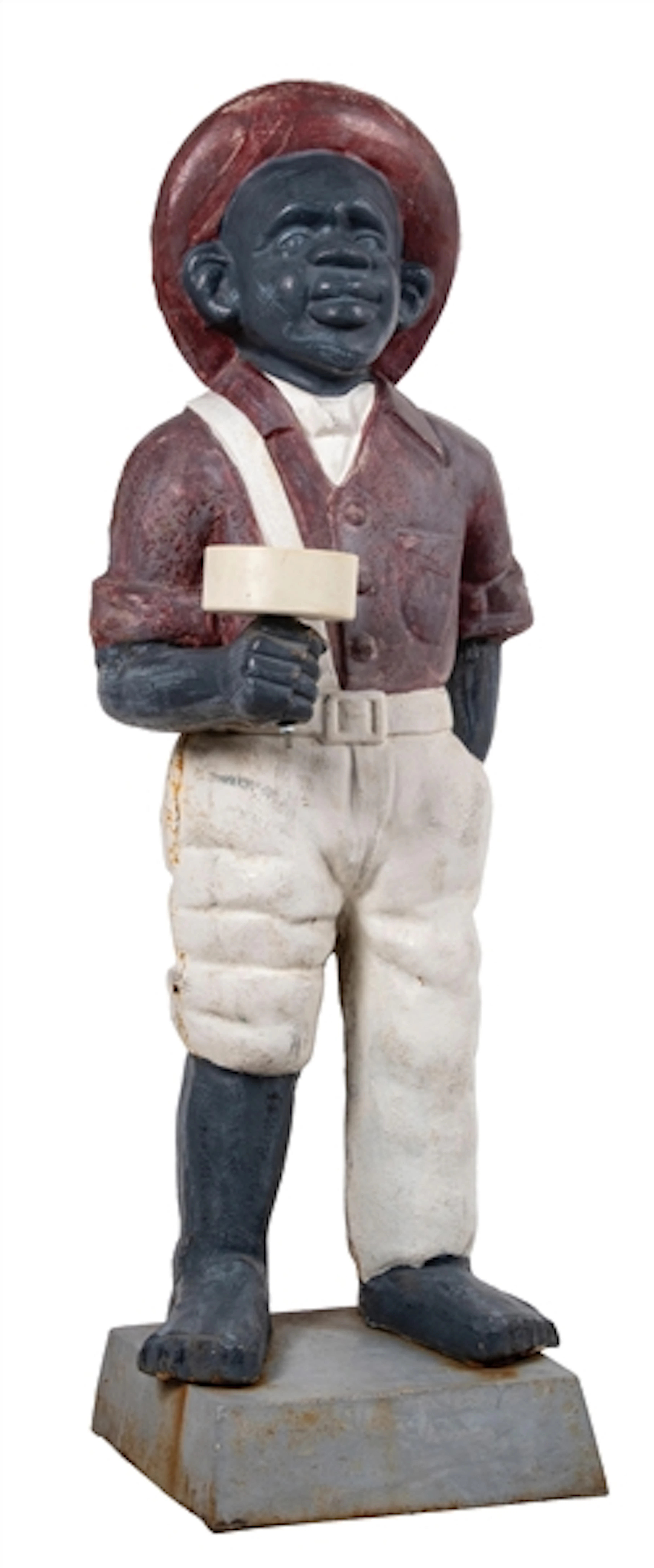 BLACK AMERICANA YARD STATUE WITH LANTERN BASE