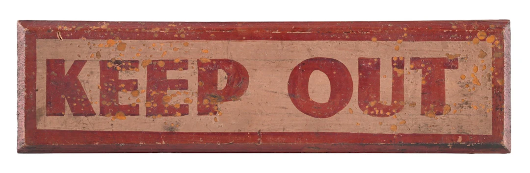 KEEP OUT HAND-PAINTED WOOD SIGN