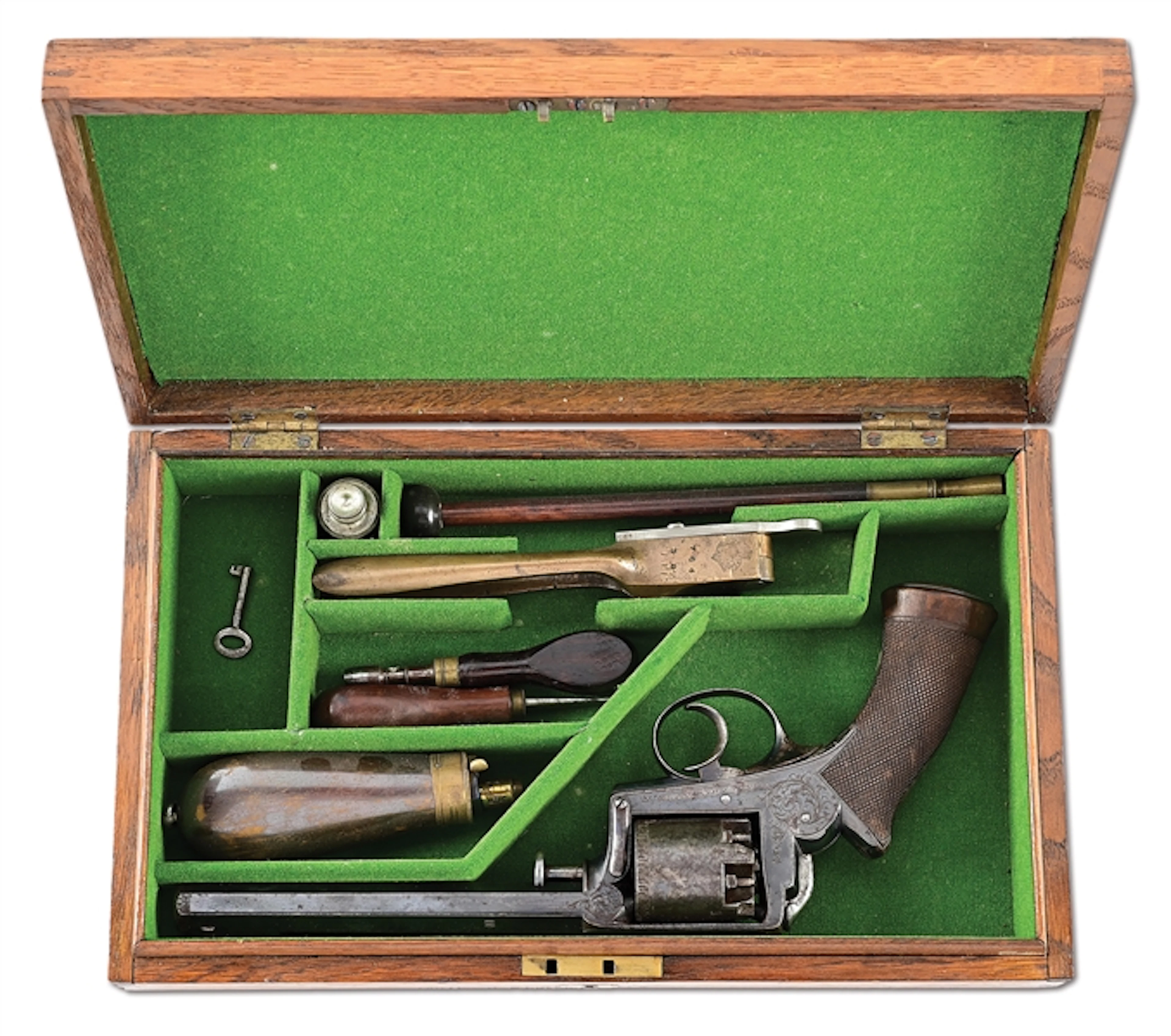 (A) CASED DEANE ADAMS & DEANE ADAMS PATENT DOUBLE ACTION REVOLVER.