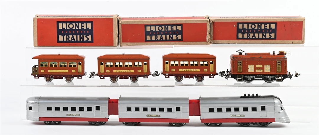 LOT OF 2: PRE-WAR LIONEL JR. O-GA. STREAMLINE PASSENGER SET & NO.