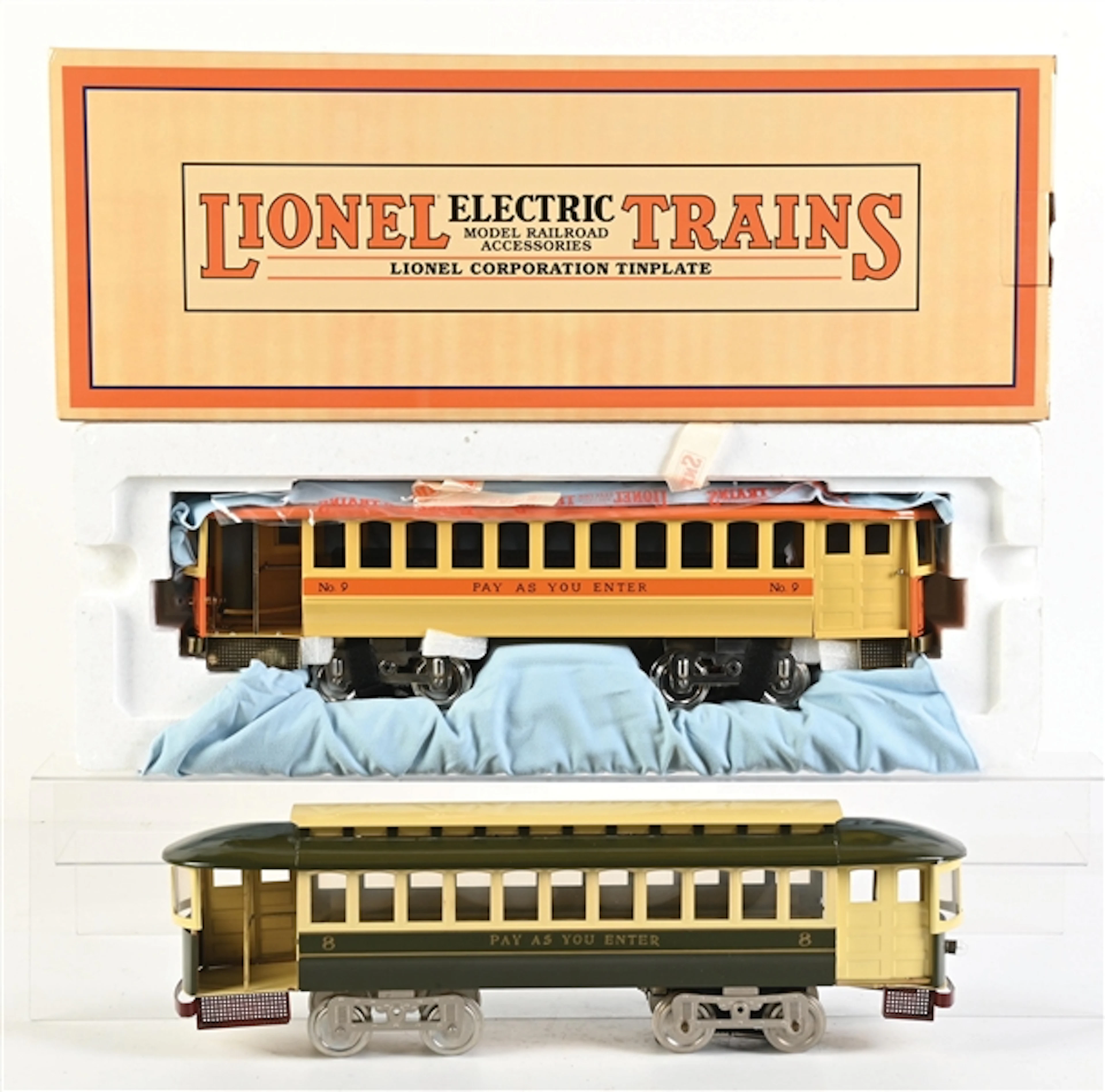 MTH/LIONEL REPRODUCTION NO. 9 TROLLEY AND WILLIAMS NO. 8 TROLLEY