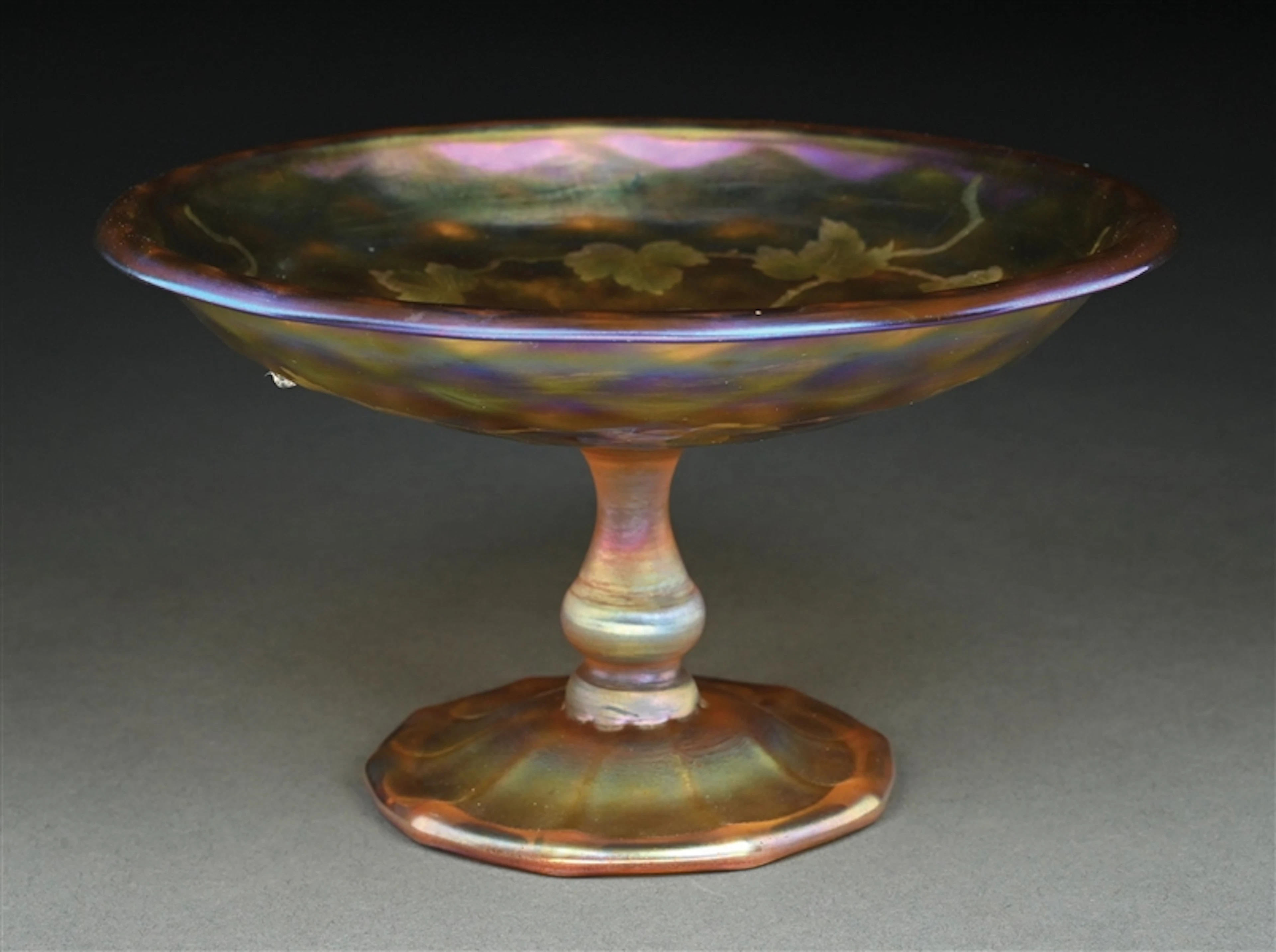 TIFFANY STUDIOS FAVRILE GLASS COMPOTE