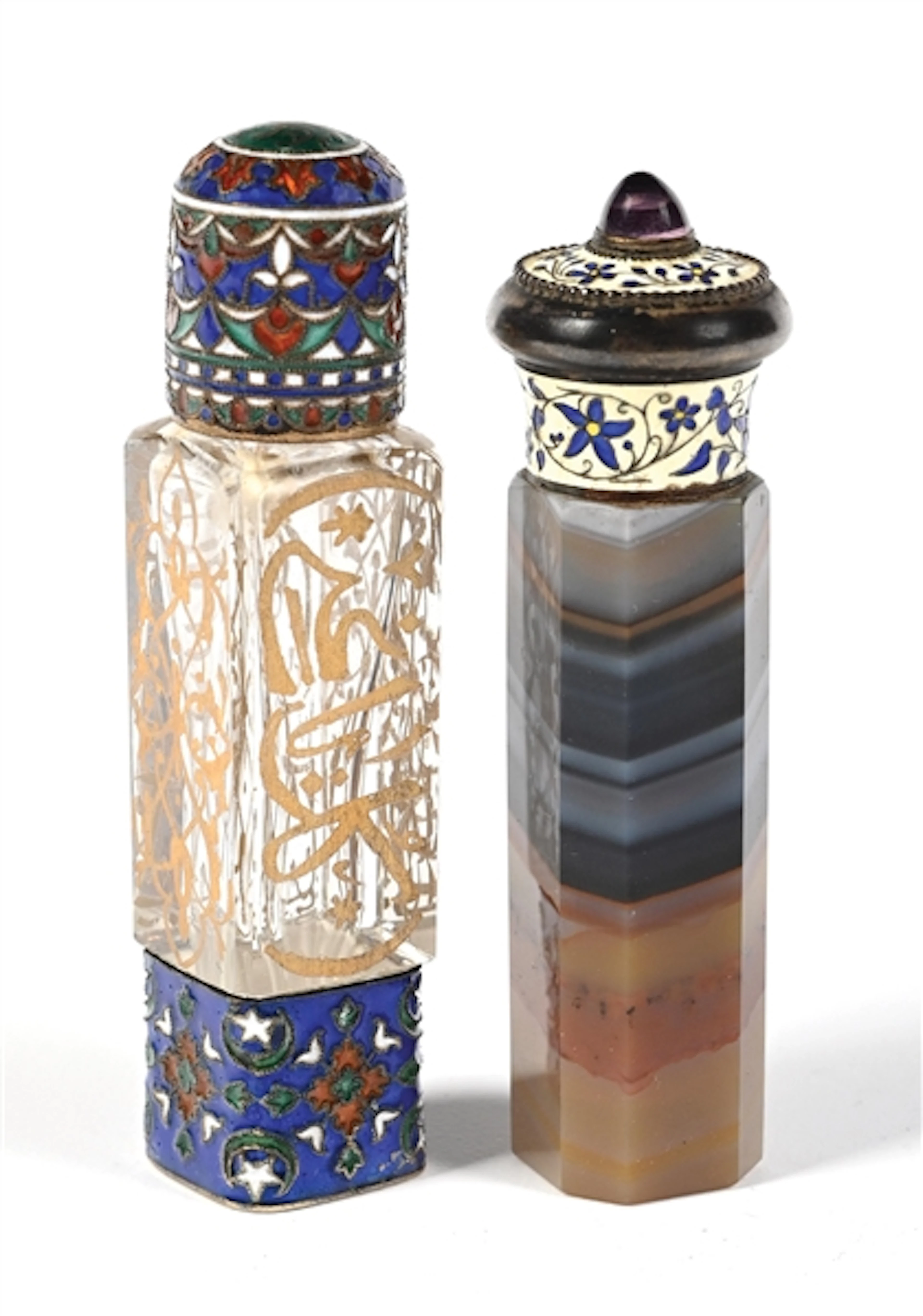 LOT OF 2: ART NOUVEAU SMALL PERFUME BOTTLES