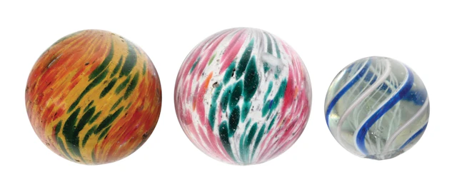 LOT OF 3: HANDMADE MARBLES