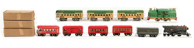 LOT OF 10: AMERICAN FLYER O-GA. ELECTRIC & STEAM PASSENGER SETS
