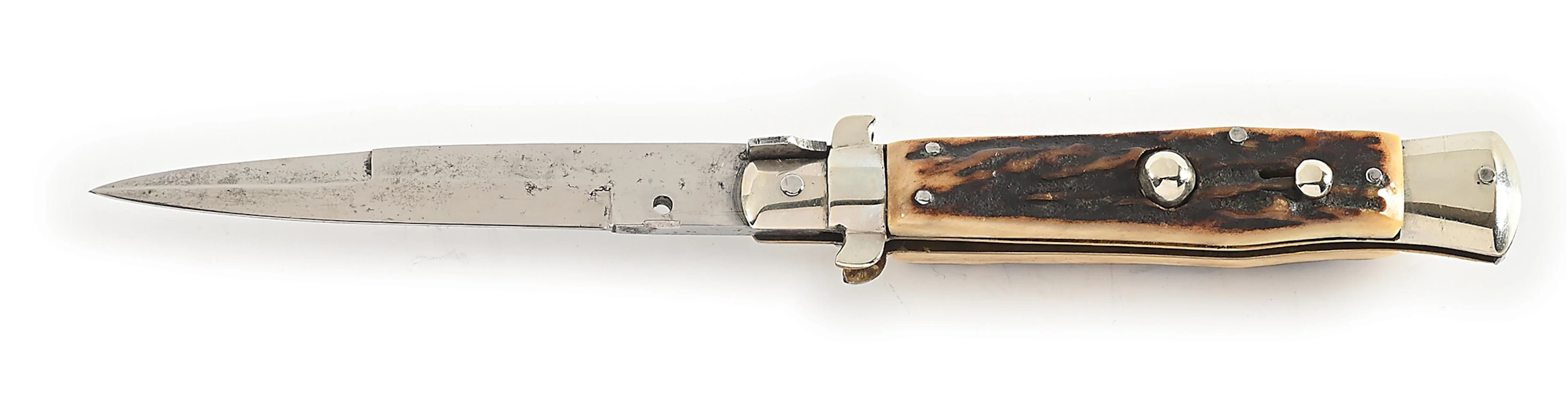 RARE C.1920S-30S UNMARKED ITALIAN STILETTO FLAT GUARD PICK LOCK SWITCHBLADE