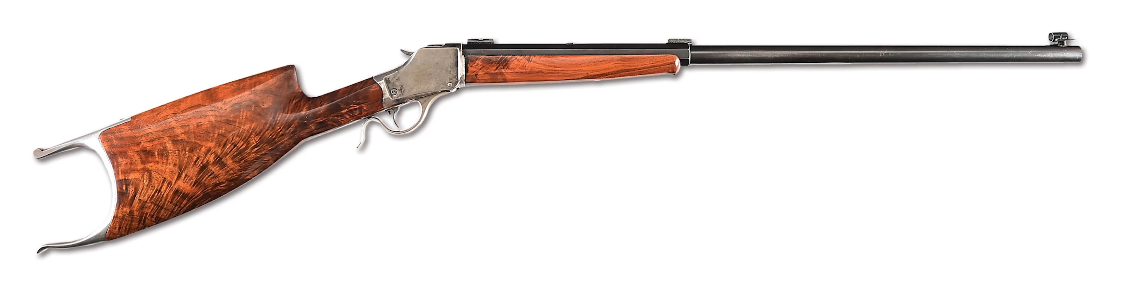 (C) CUSTOM C.C. JOHNSON WINCHESTER MODEL 1885 HIGH WALL SCHUETZEN
