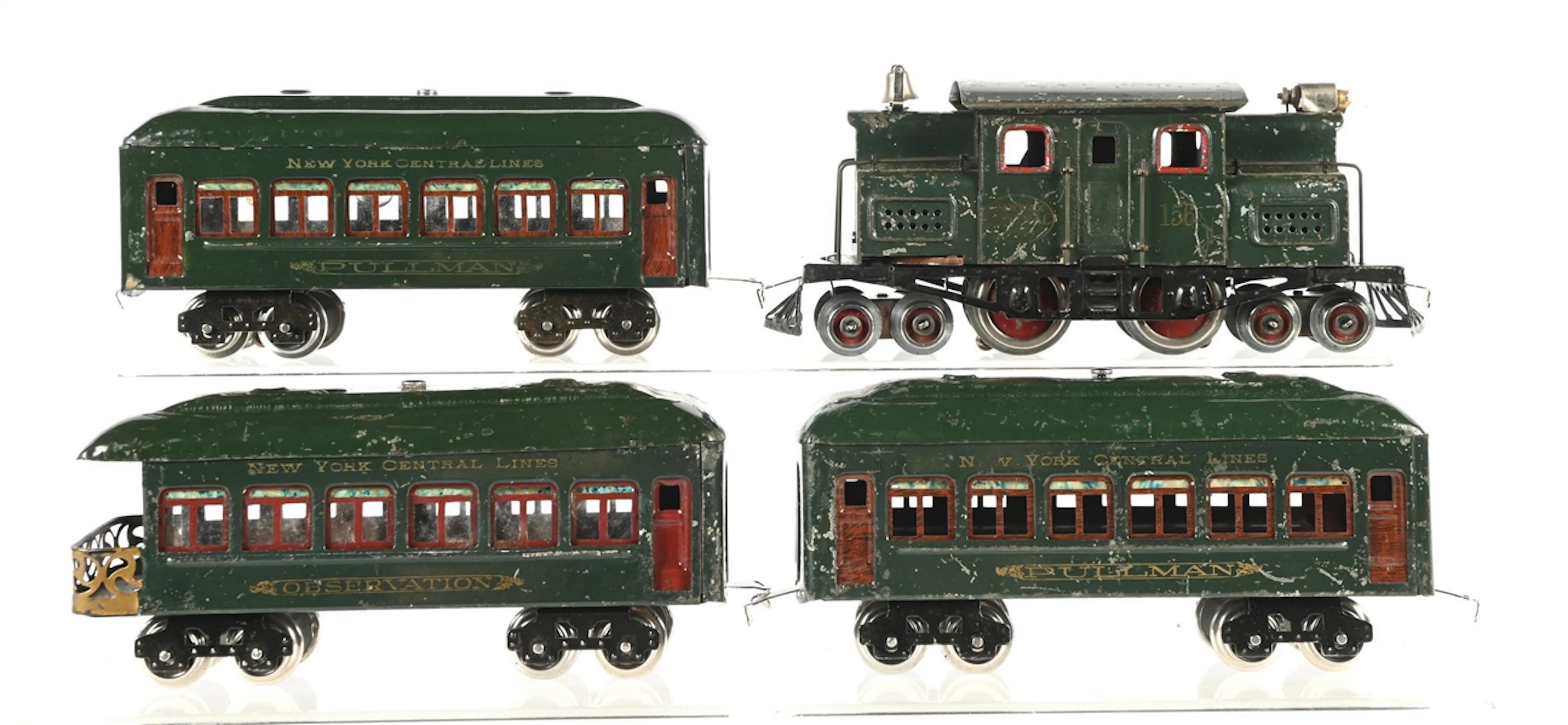 PRE-WAR LIONEL O-GA. NO. 156 ELECTRIC LOCOMOTIVE PASSENGER SET