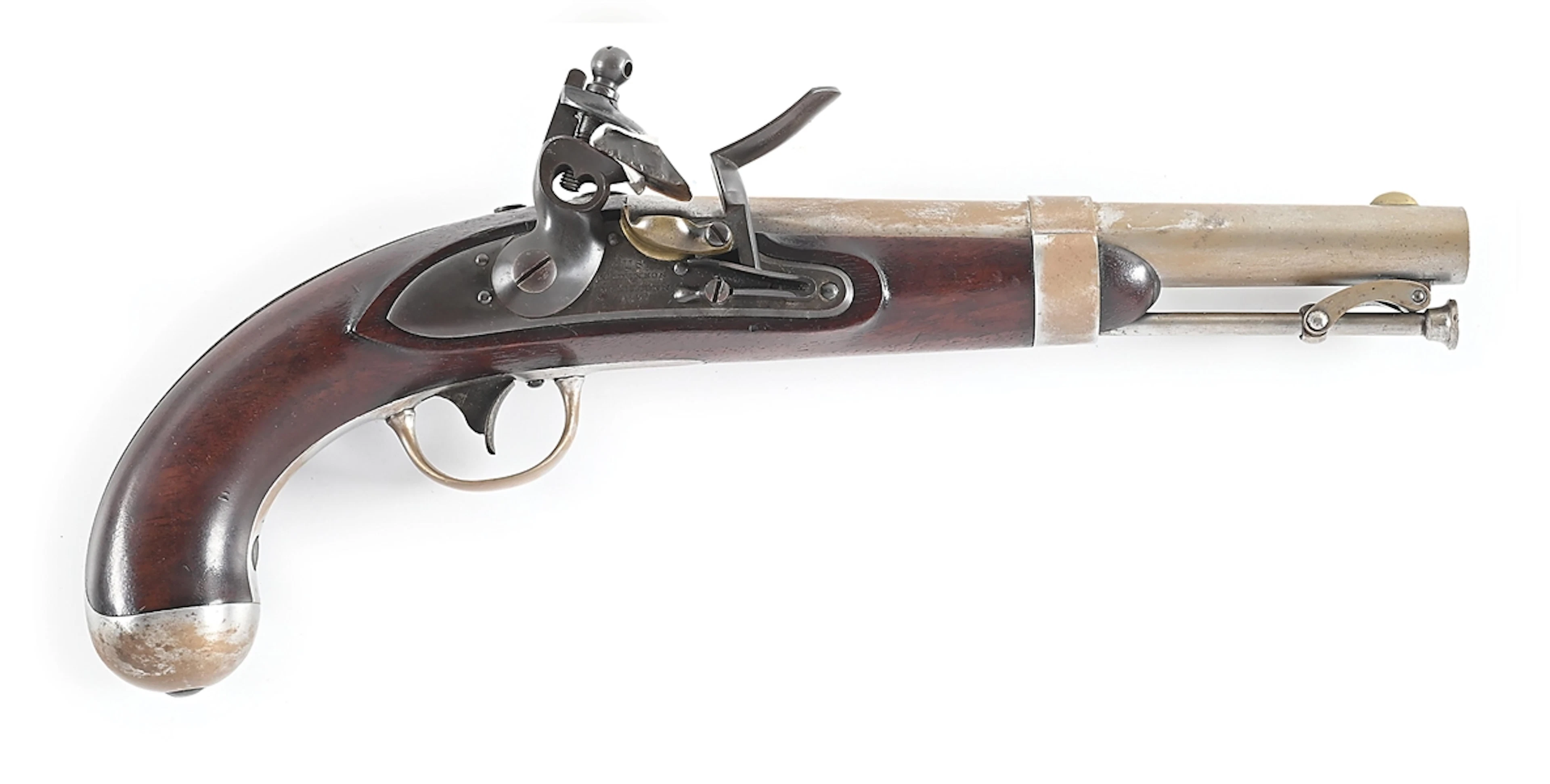 (A) HIGH CONDITION U.S. MODEL 1836 FLINTLOCK PISTOL BY ROBERT JOHNSON.
