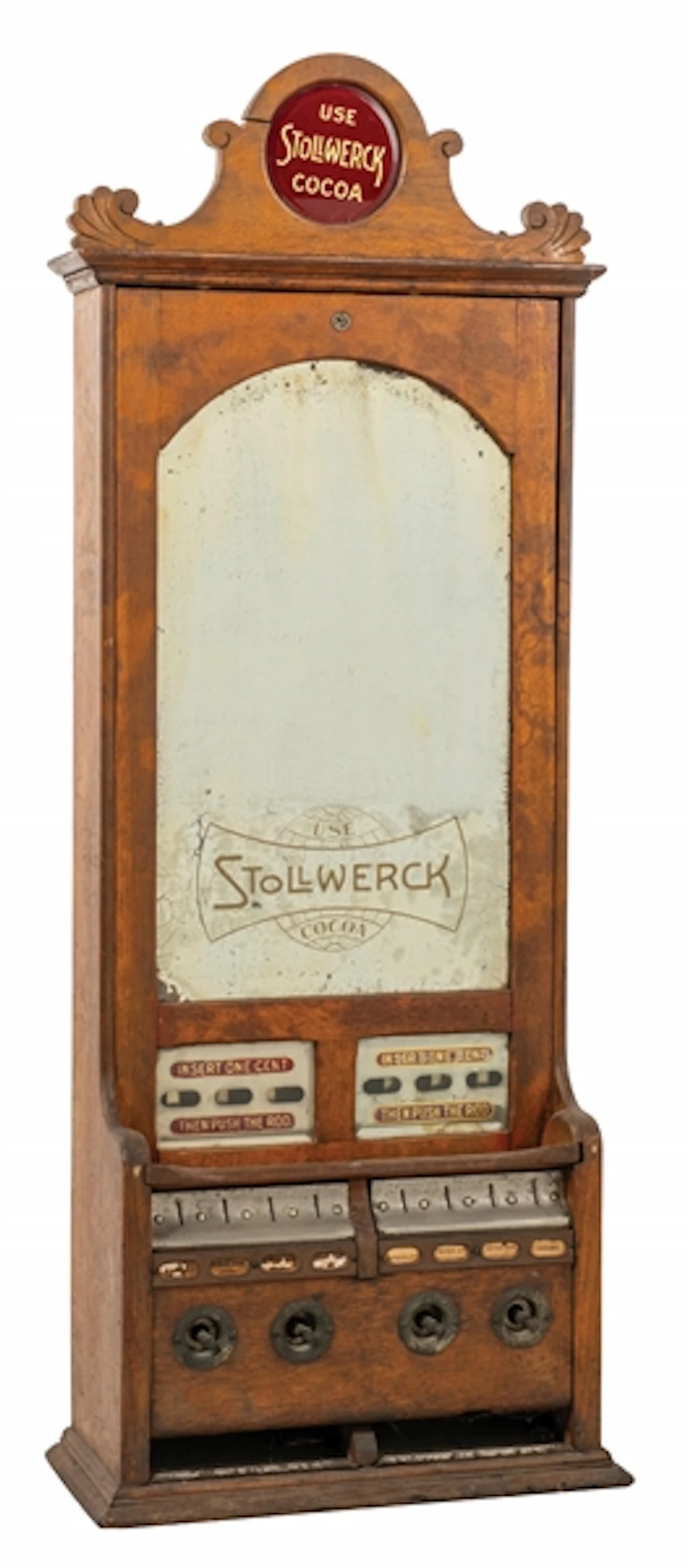 RARE 1¢ STOLLWERCK COCOA & GUM VENDING MACHINE