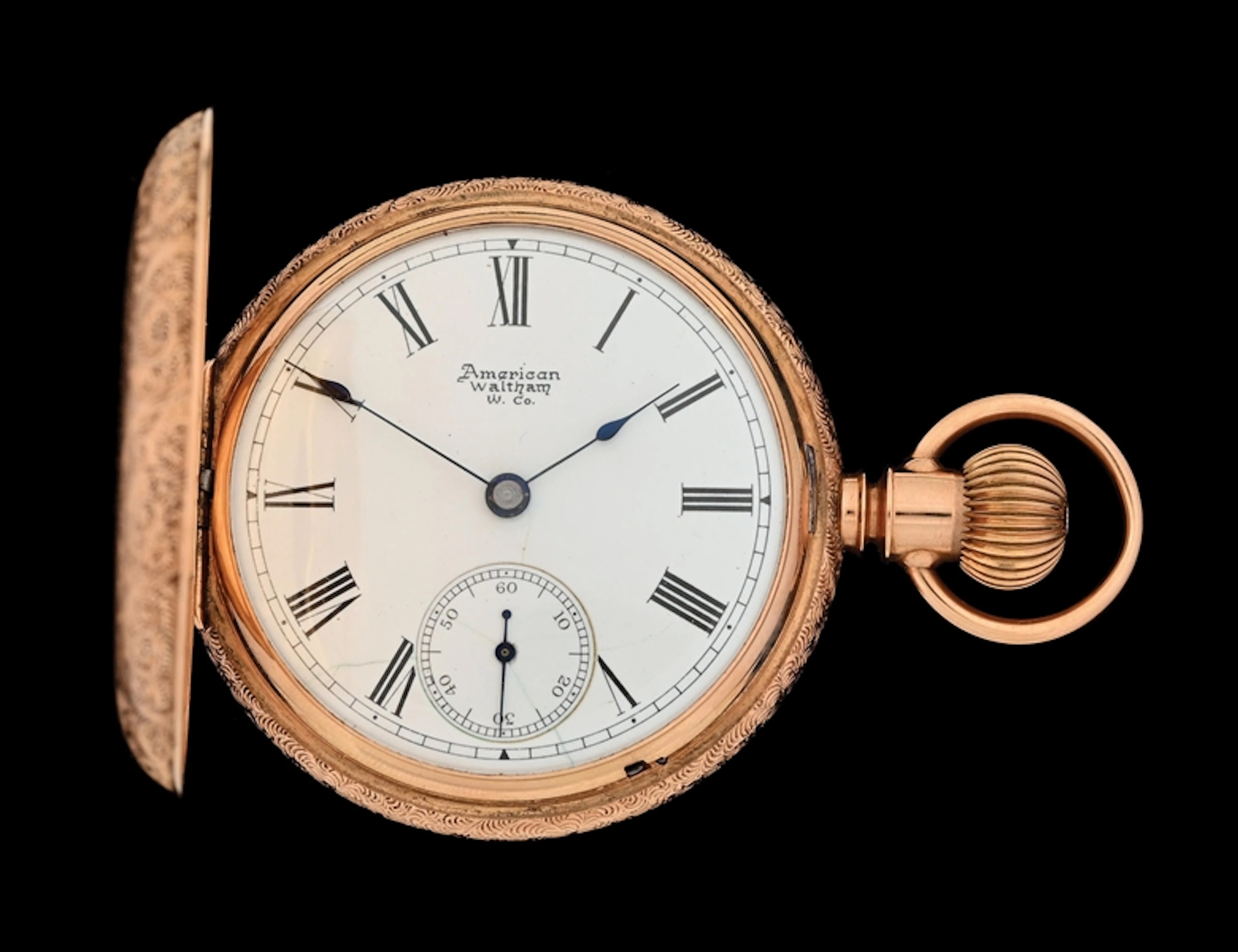 14K YELLOW GOLD WALTHAM H/C POCKET WATCH
