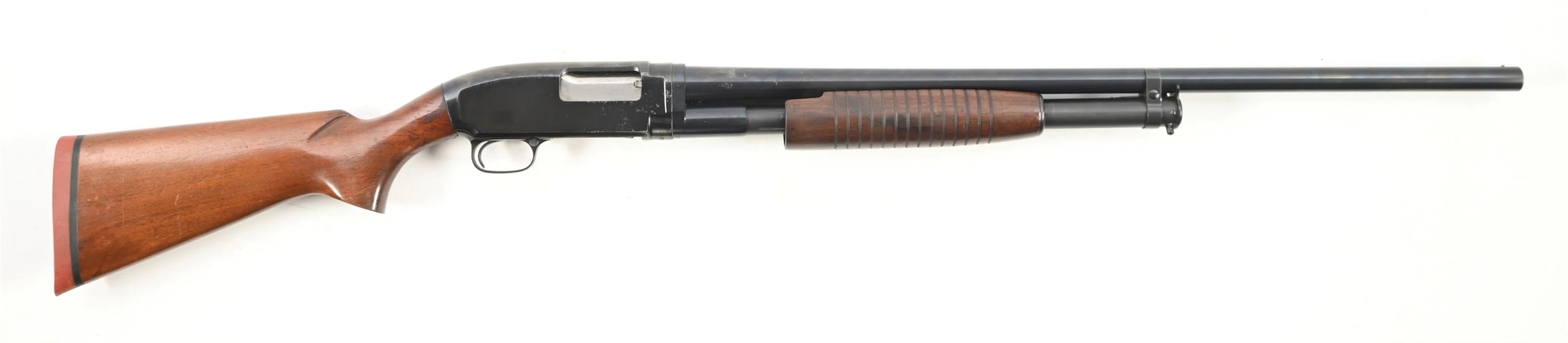 (C) WINCHESTER MODEL 12 SLIDE ACTION SHOTGUN.