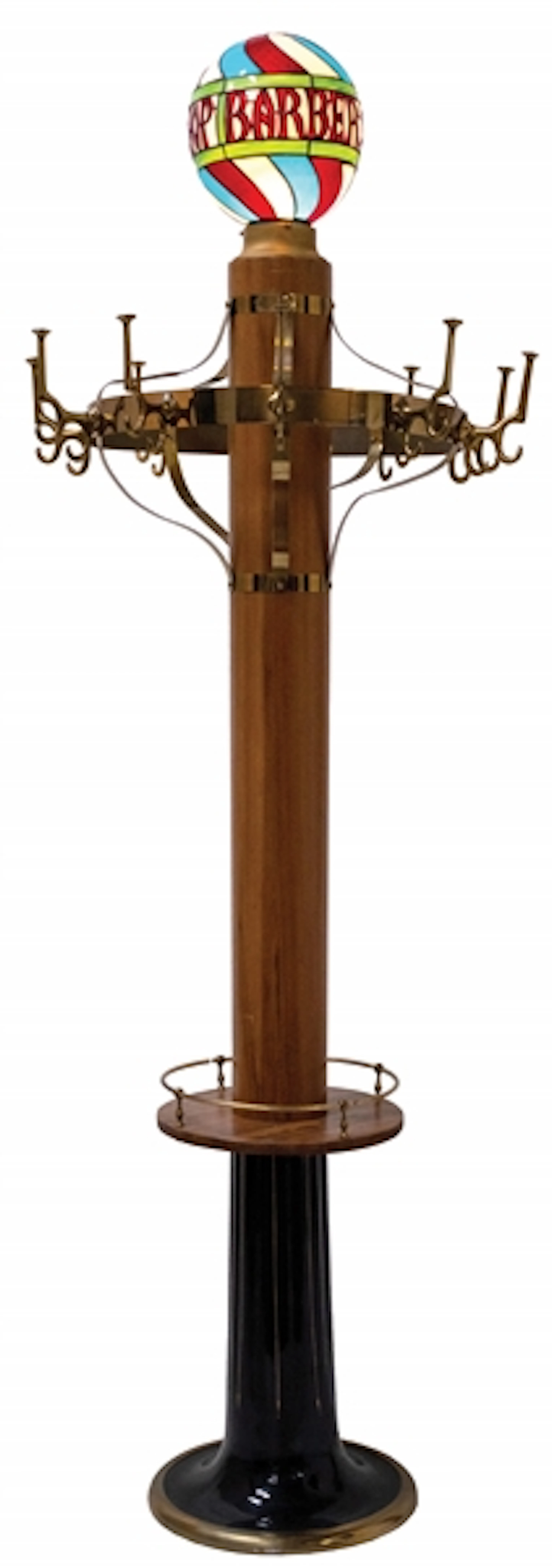 KOKEN BARBER SHOP SUPPLY COMPANY COAT RACK WITH GLOBE