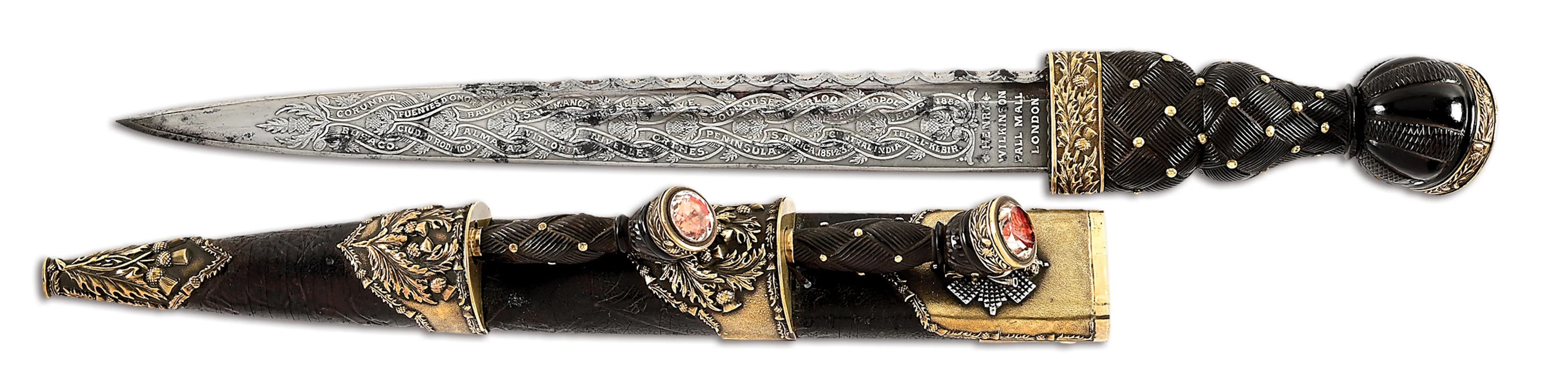 ATTRACTIVE BRONZE MOUNTED SCOTTISH REGIMENTAL DIRK OF THE 71ST HIGHLANDERS