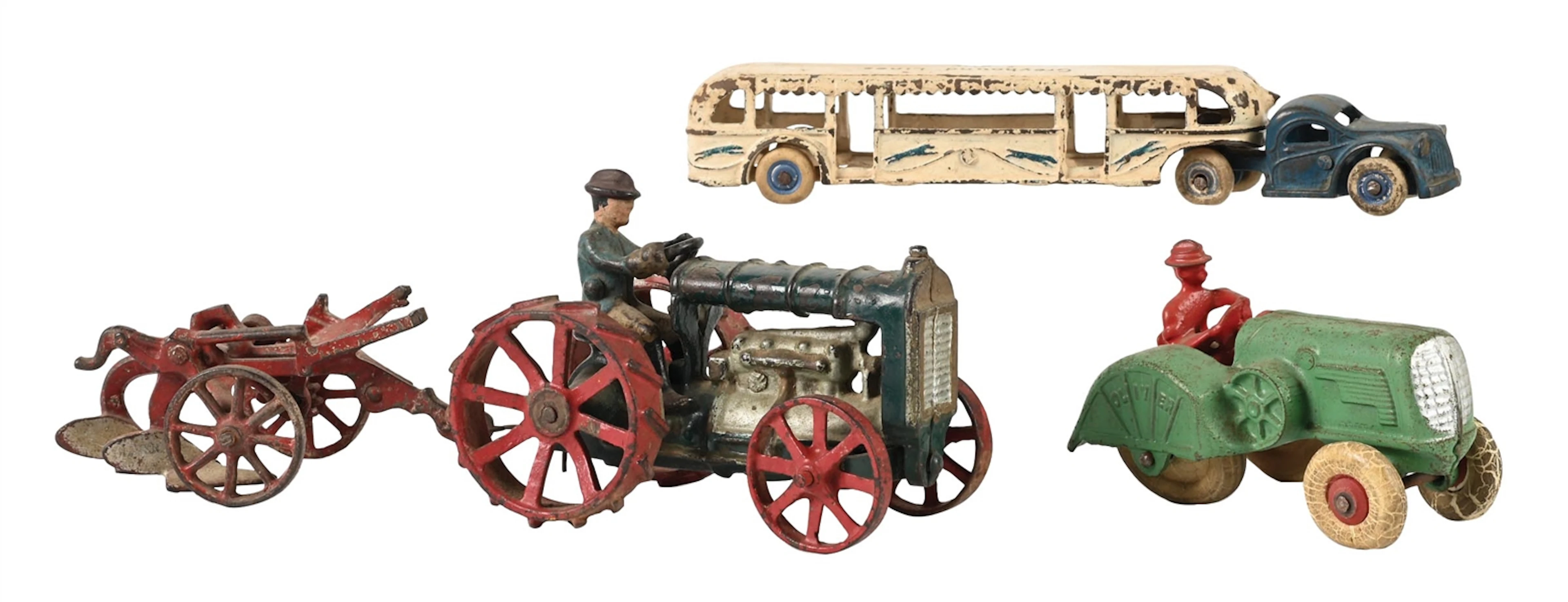 COLLECTION OF 3: AMERICAN-MADE CAST IRON VEHICLE TOYS