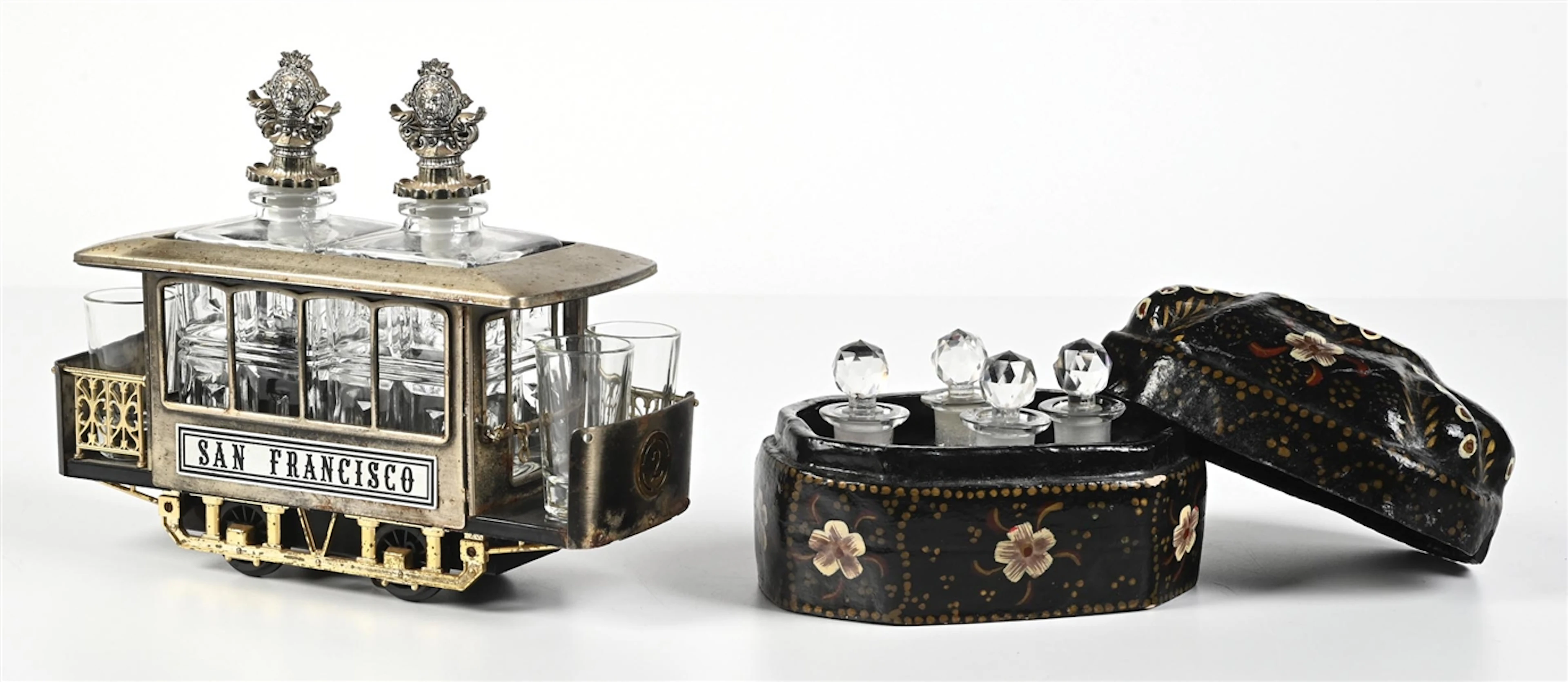 LOT OF 2: BLOOMINGDALE'S PERFUME CASKET & SAN FRANSISCO TROLLEY CAR