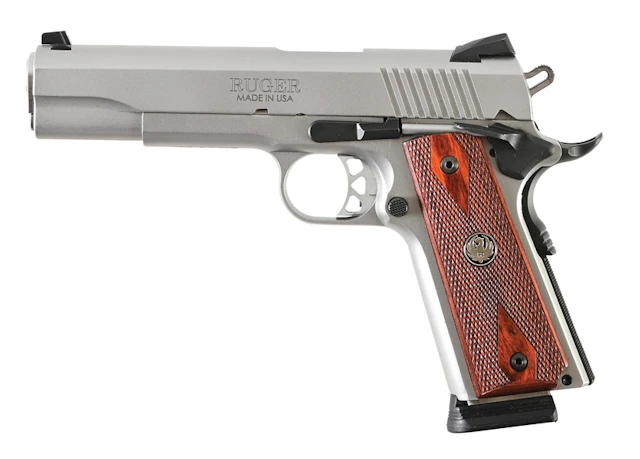(M) STAINLESS RUGER MODEL SR1911 .45 ACP SEMI-AUTOMATIC PISTOL WITH BOX