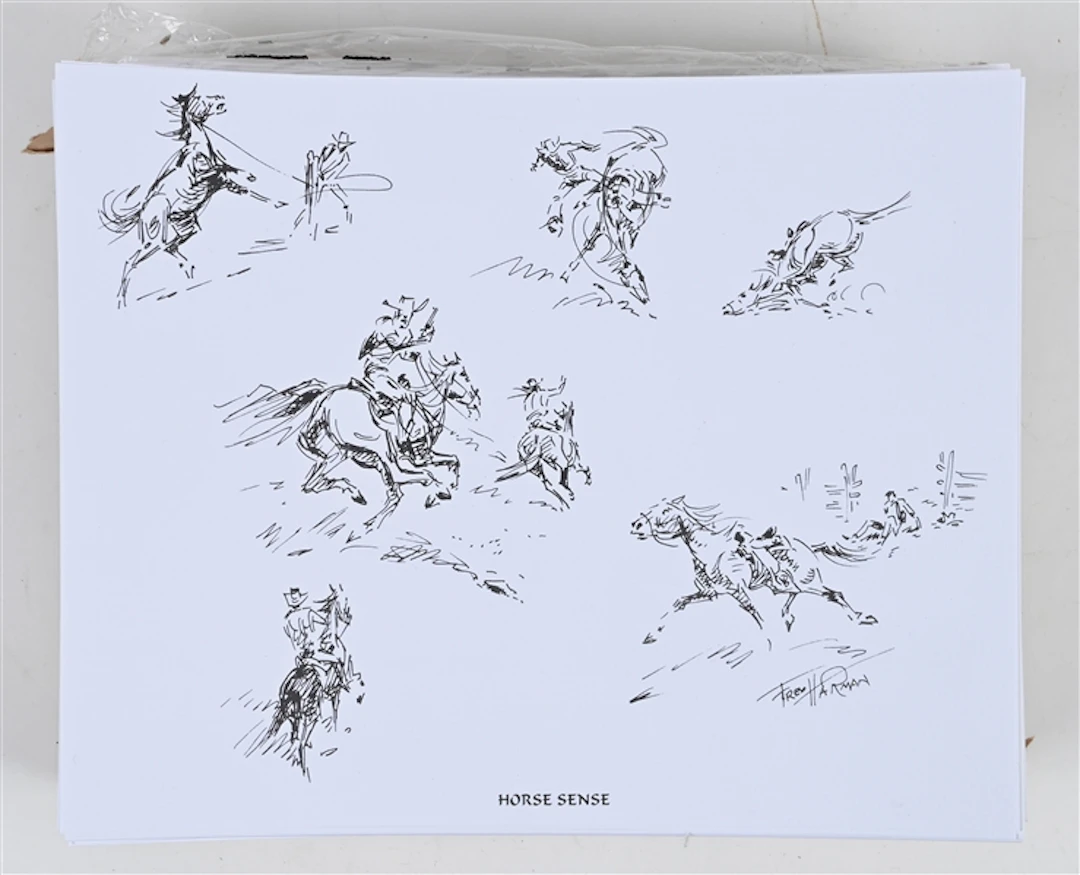 LOT OF APPROXIMATELY 300 "HORSE SENSE" PRINTS BY FRED HARMAN