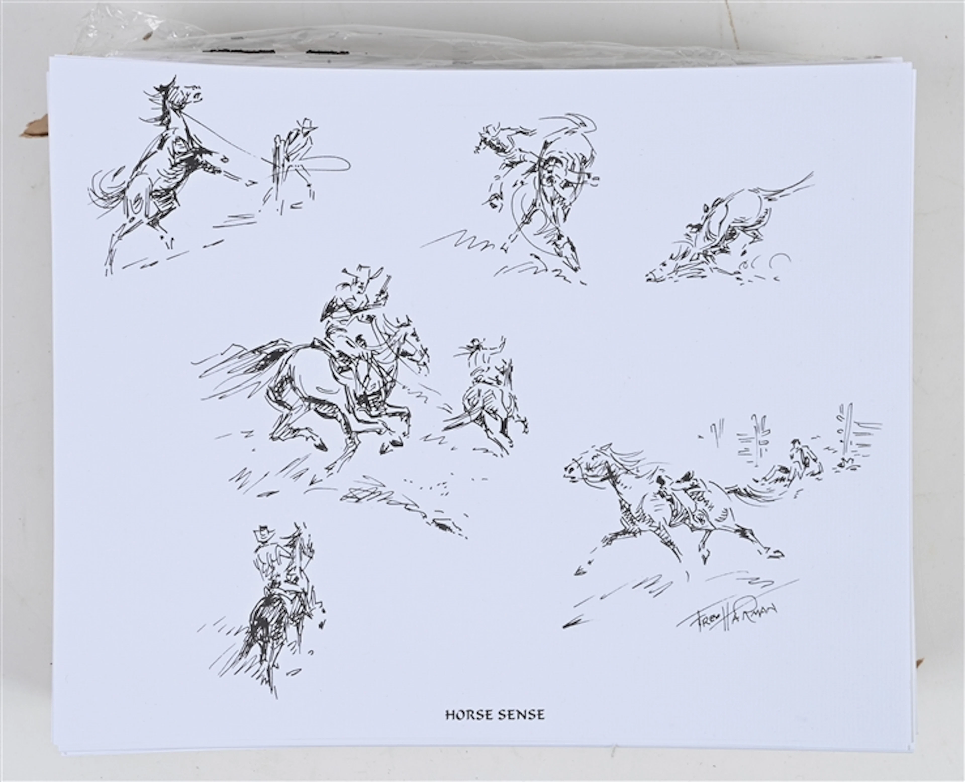 LOT OF APPROXIMATELY 300 "HORSE SENSE" PRINTS BY FRED HARMAN