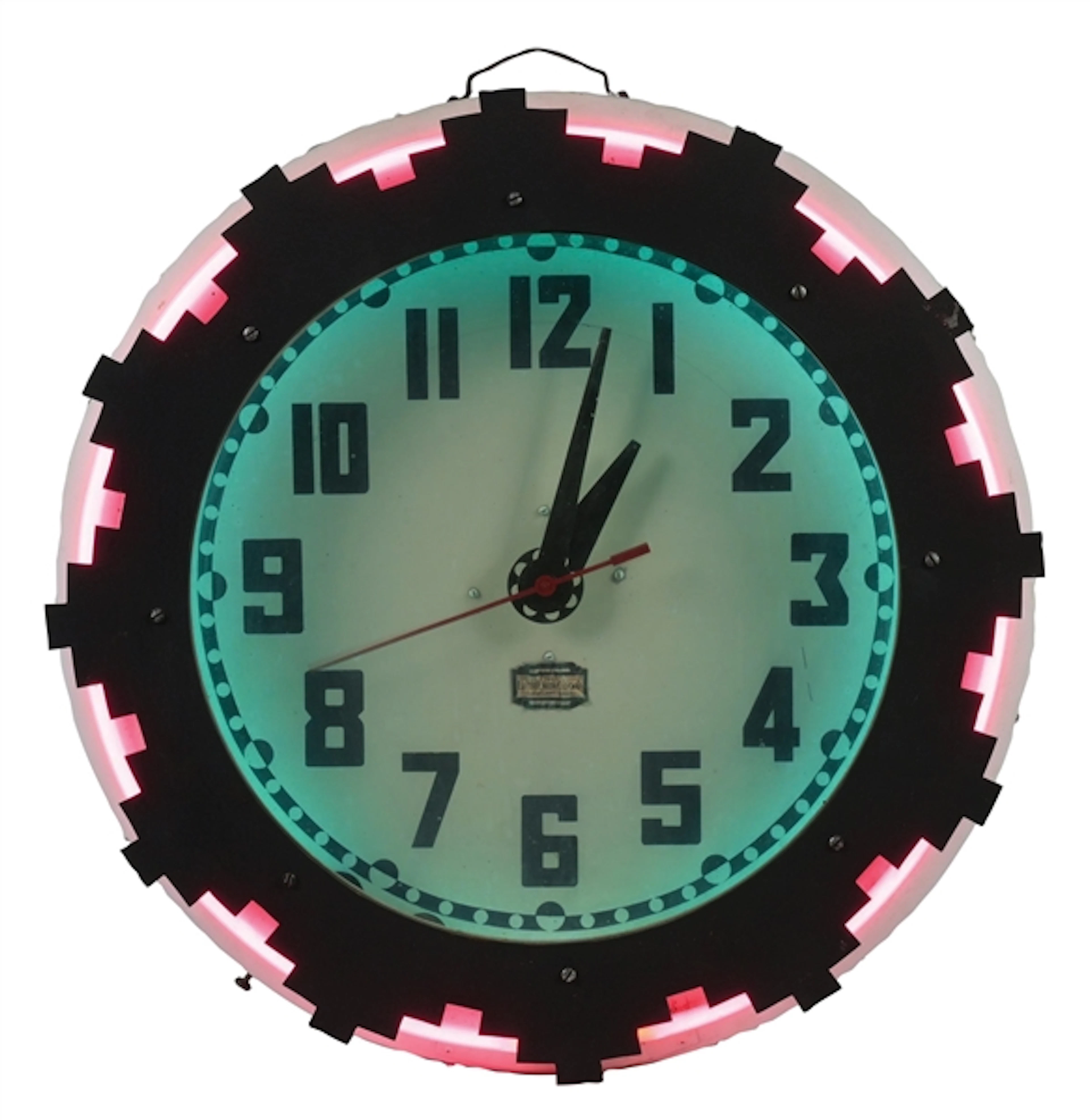 ELECTRIC NEON AZTEC CLOCK.