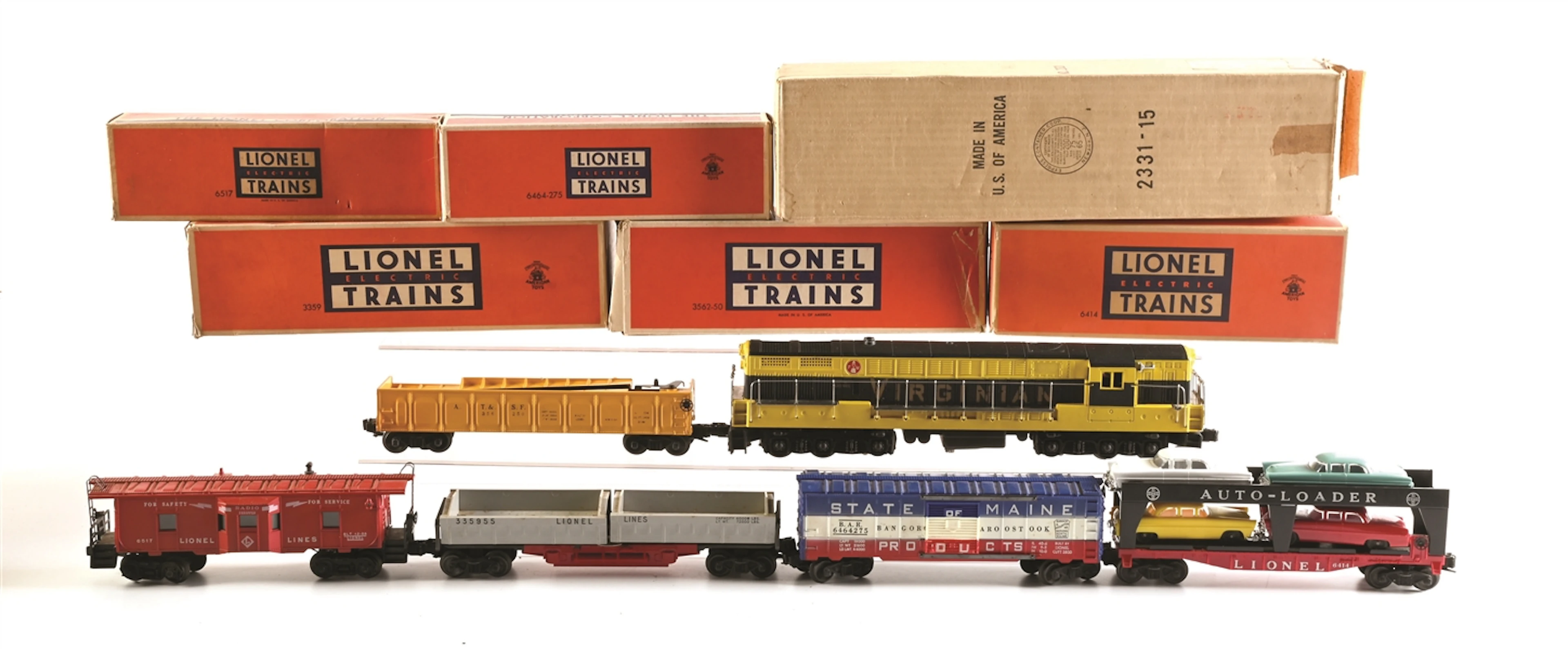 LIONEL O-GA. #2251W VIRGINIAN FM FREIGHT SET W/BOXES