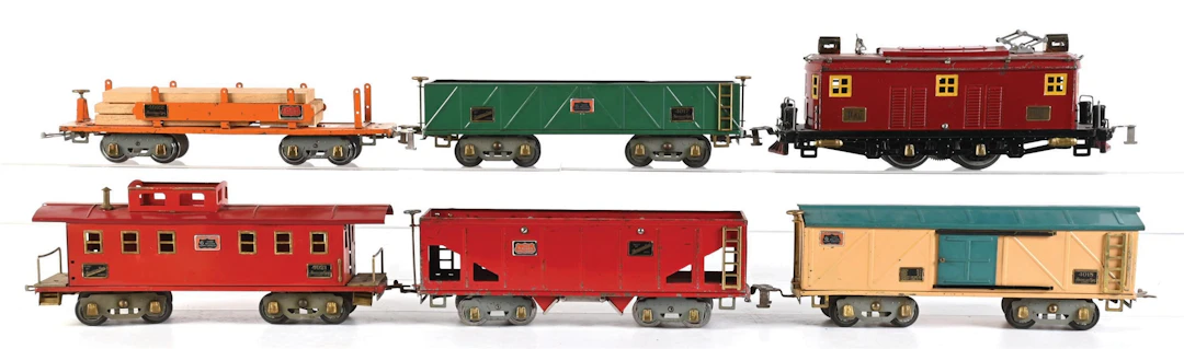 LOT OF 6: PRE-WAR AMERICAN FLYER STANDARD GA. TINPLATE FREIGHT SET