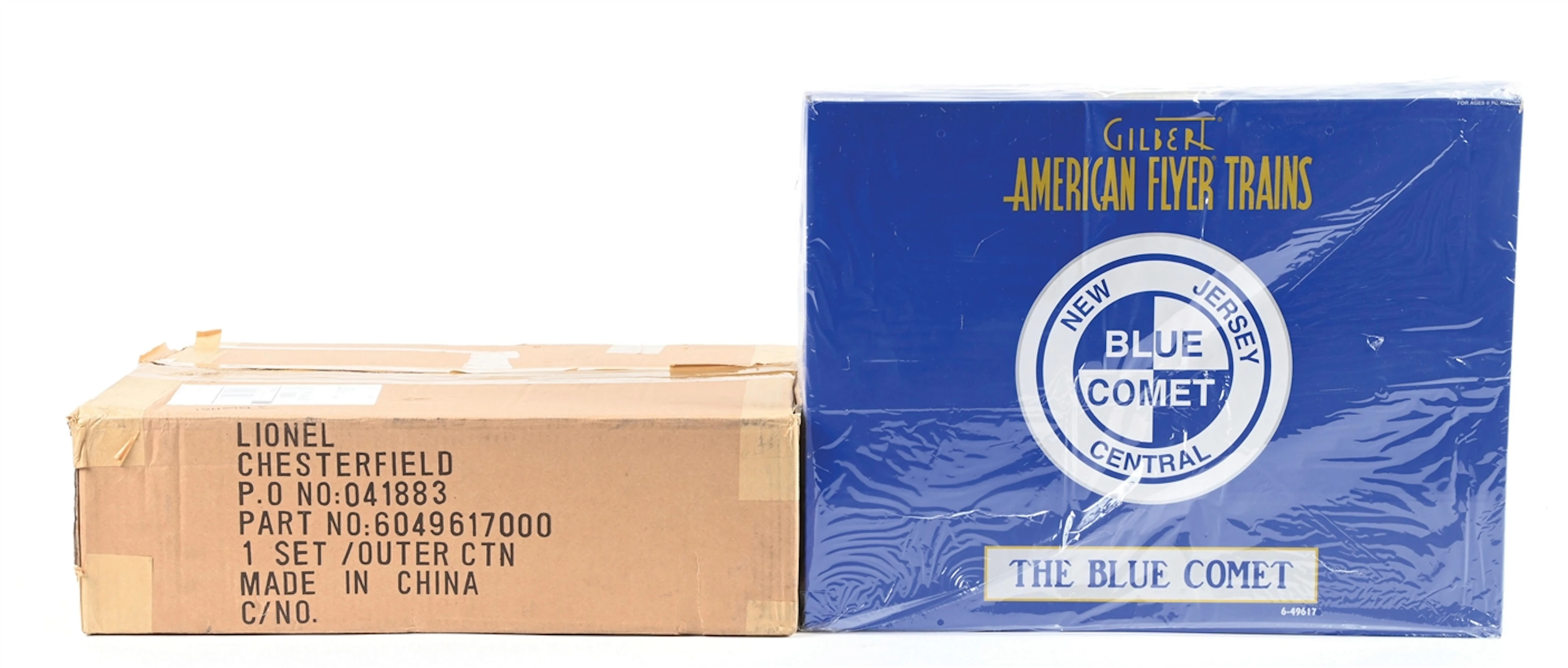 AMERICAN FLYER S-GA. 6-49617 JERSEY CENTRAL BLUE COMET STEAM PASSENGER SET