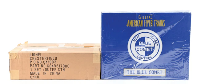 AMERICAN FLYER S-GA. 6-49617 JERSEY CENTRAL BLUE COMET STEAM PASSENGER SET