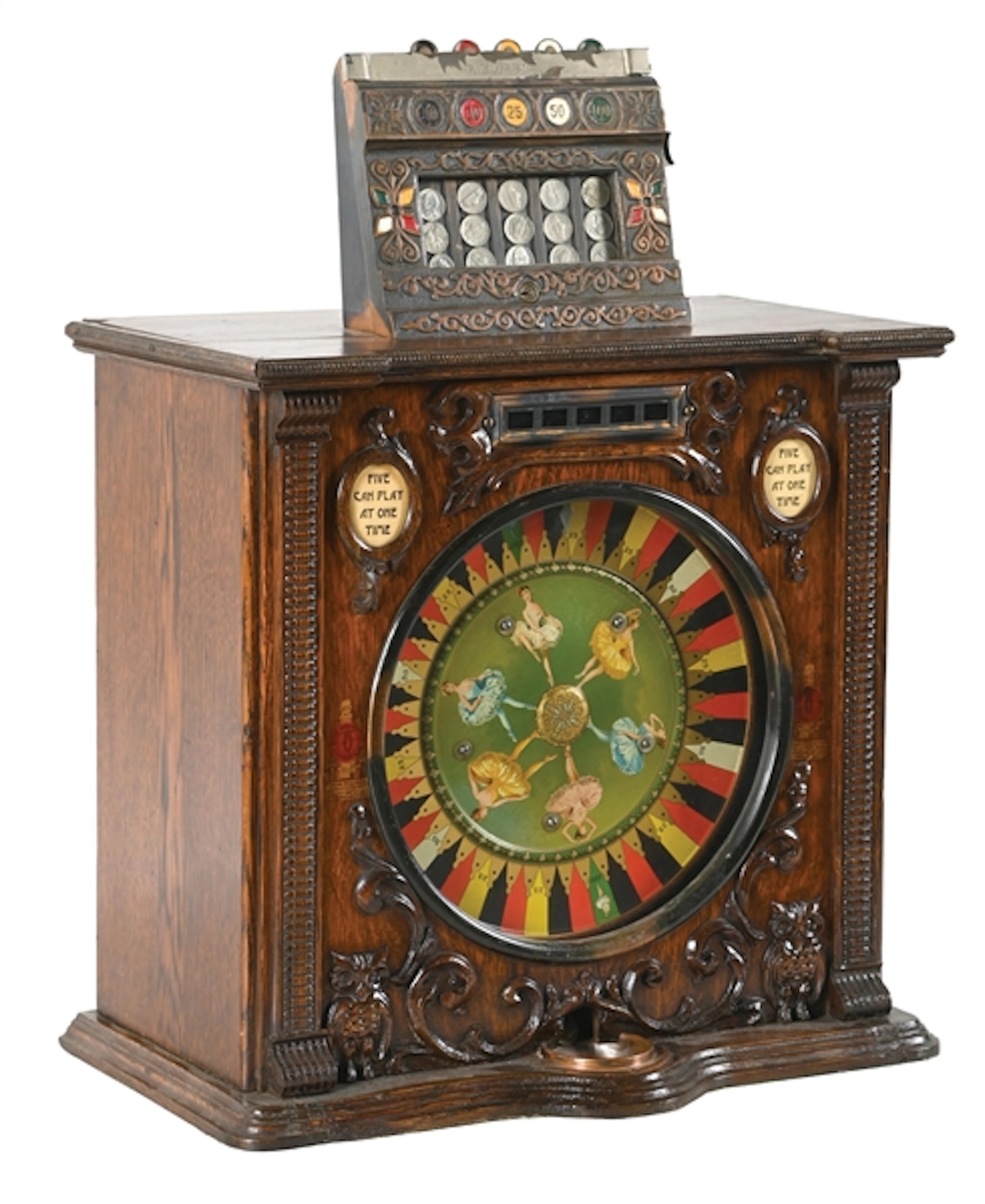 5¢ MILLS NOVELTY CO., BROWNIE COUNTERTOP SINGLE WHEEL SLOT MACHINE